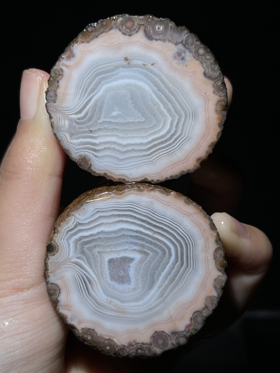 1 Pair Rough Unpolished China Agate Nodule Xuanhua crystal 165g 115