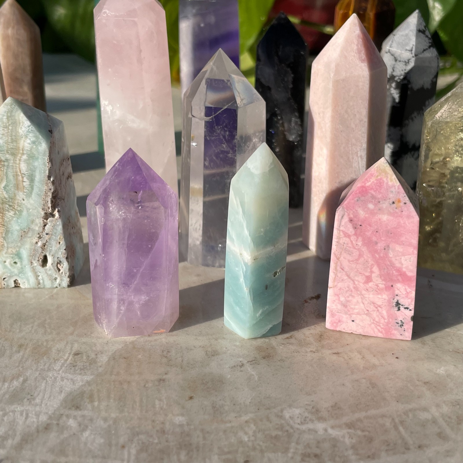 16pcs A LOT Natural quartz obelisk crystal WAND point healing random