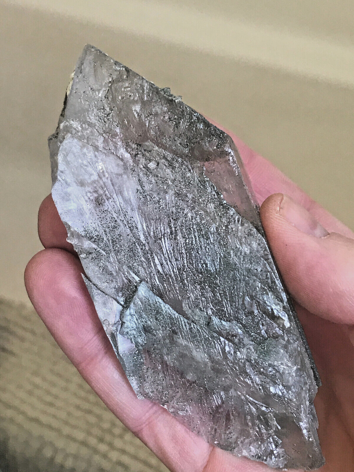 Quartz, fully crystallized(“re-healed”) Floater, Habach valley, Austria