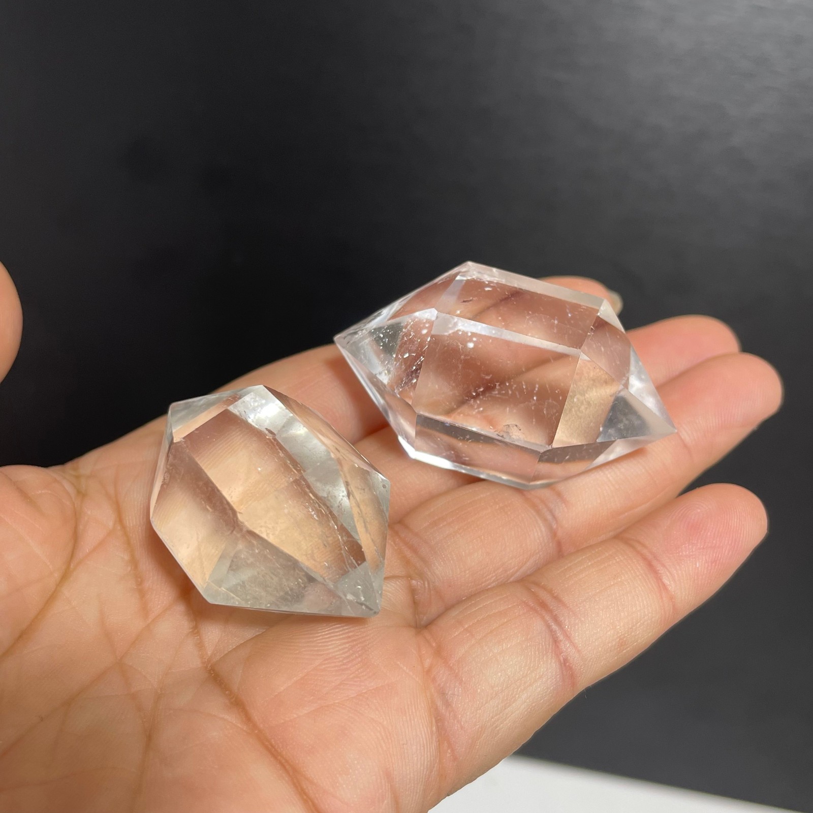 1LB natural clear quartz obelisk crystal double point healing Mineral Random