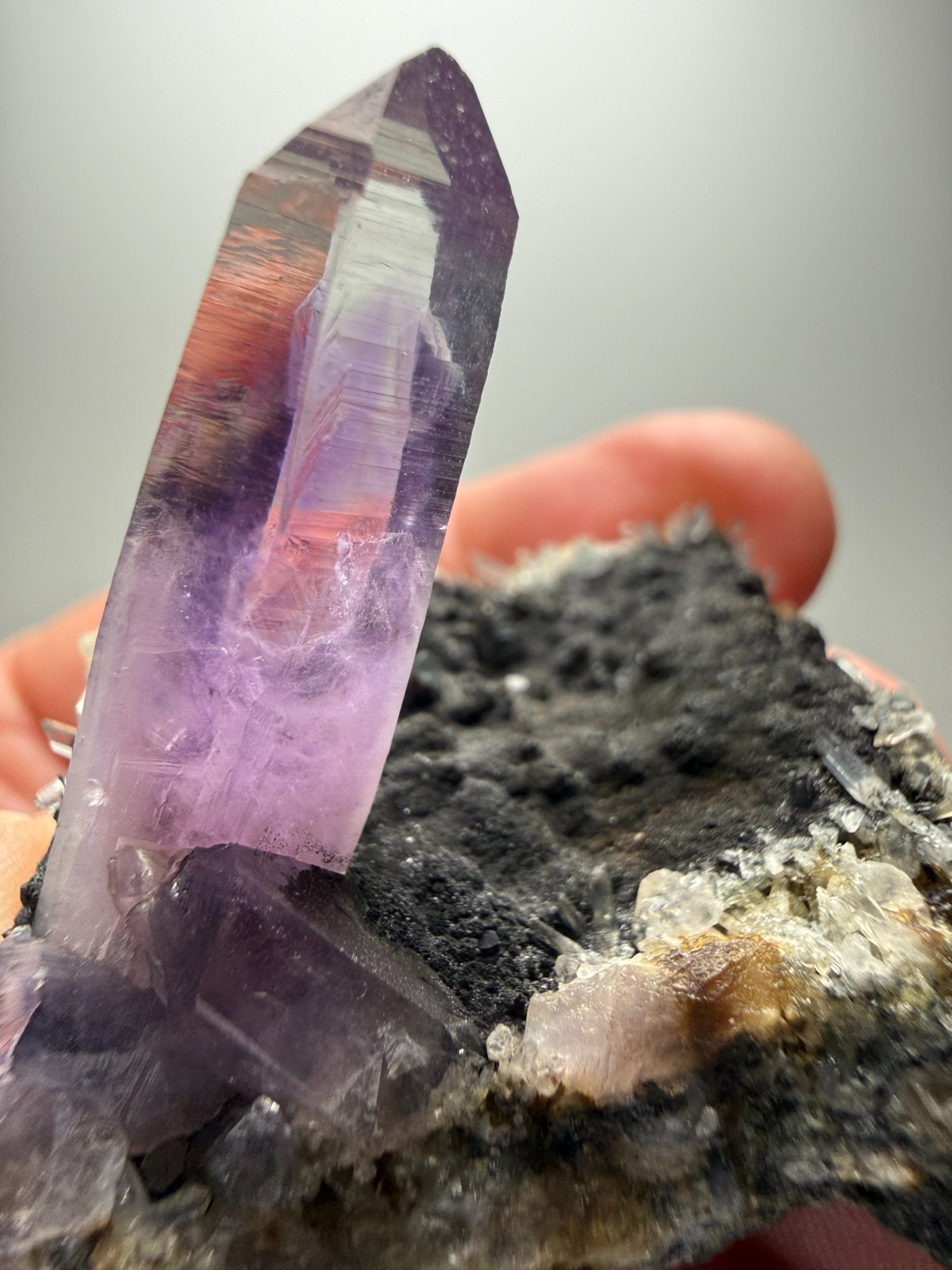 Beautiful 3cm Amethyst crystal w/phantom on Matrix- Guerrero, Mexico