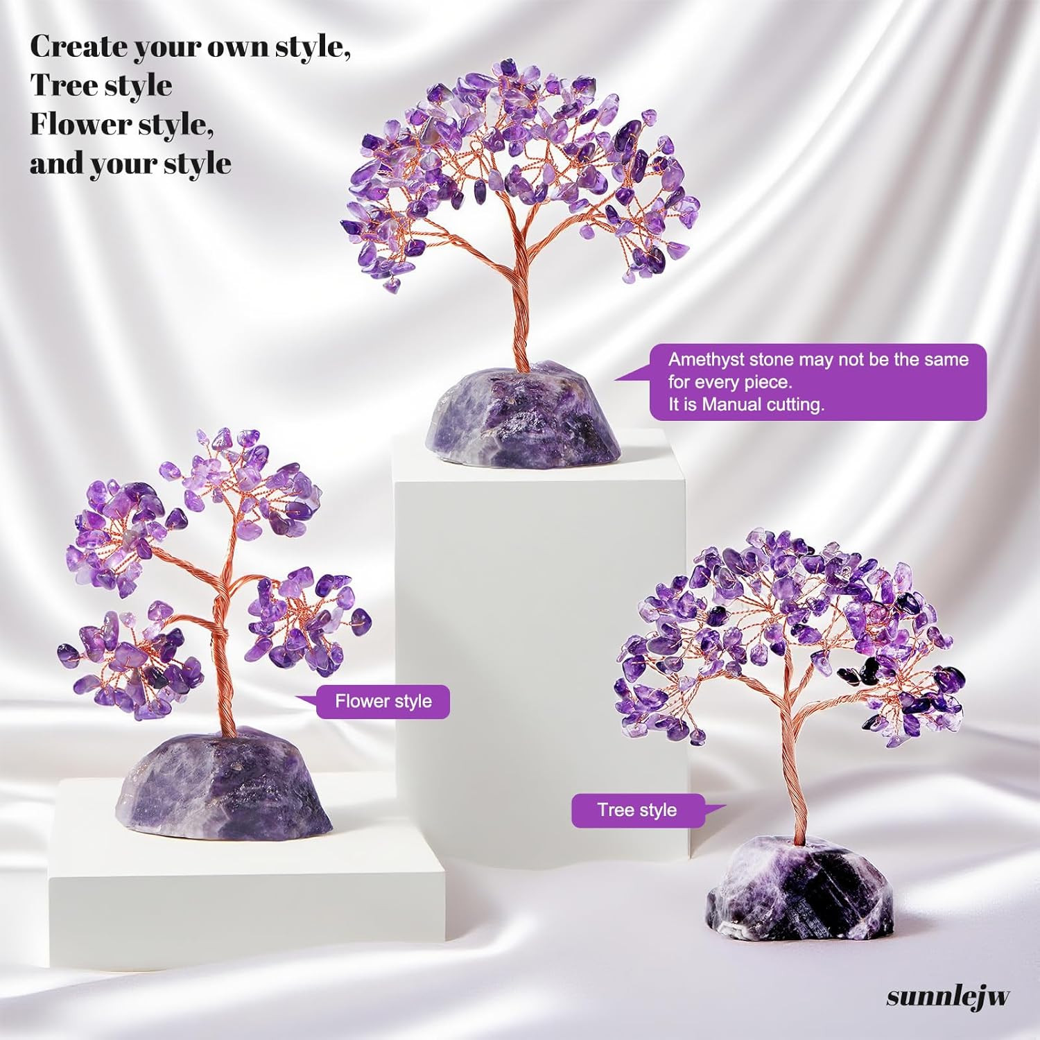 Amethyst Crystal Tree of Life, Chakra Tree Gifts for Women Purple Room Decoratio