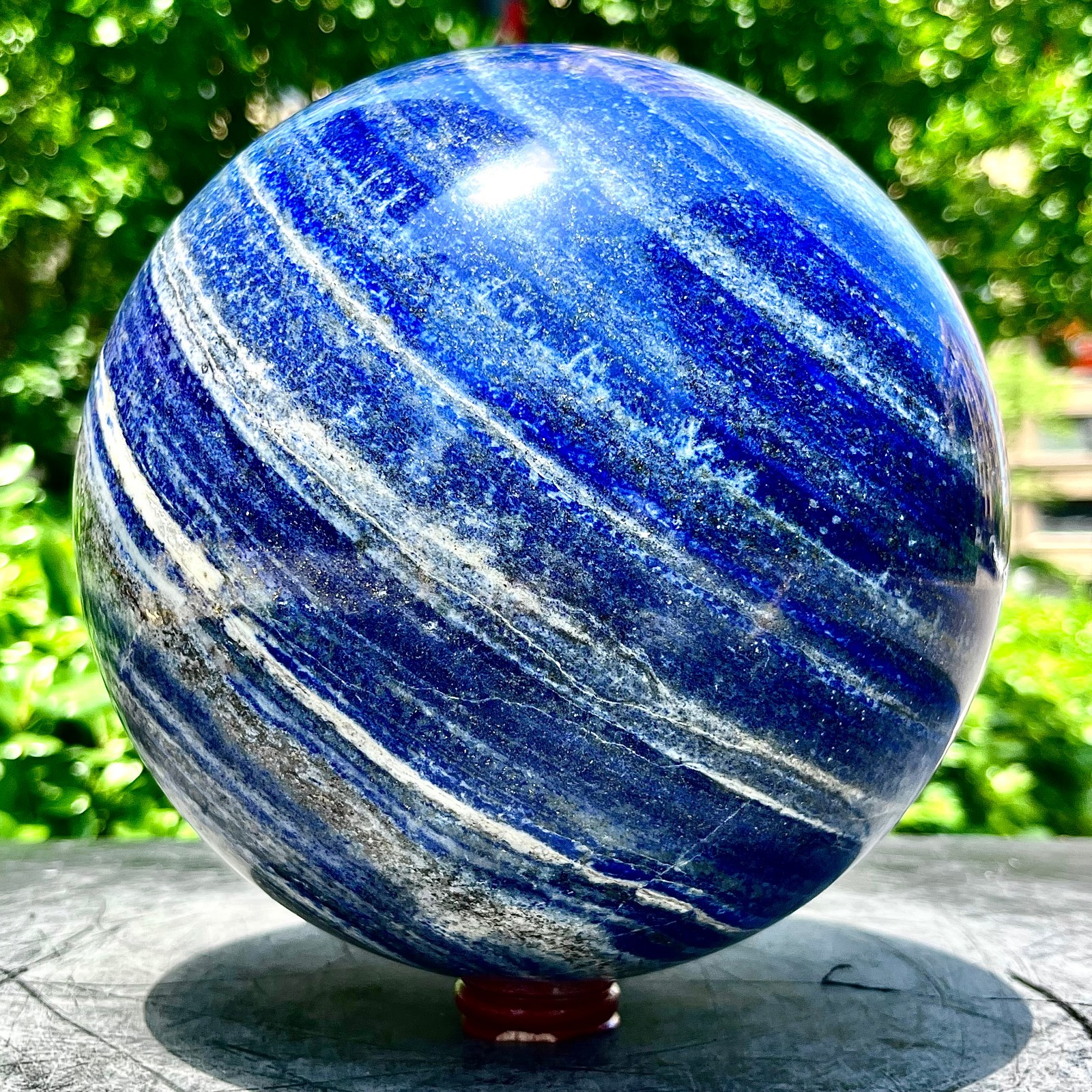 23.14LB Natural Lapis lazuli jasper Quartz Sphere Crystal Ball Reiki Healing
