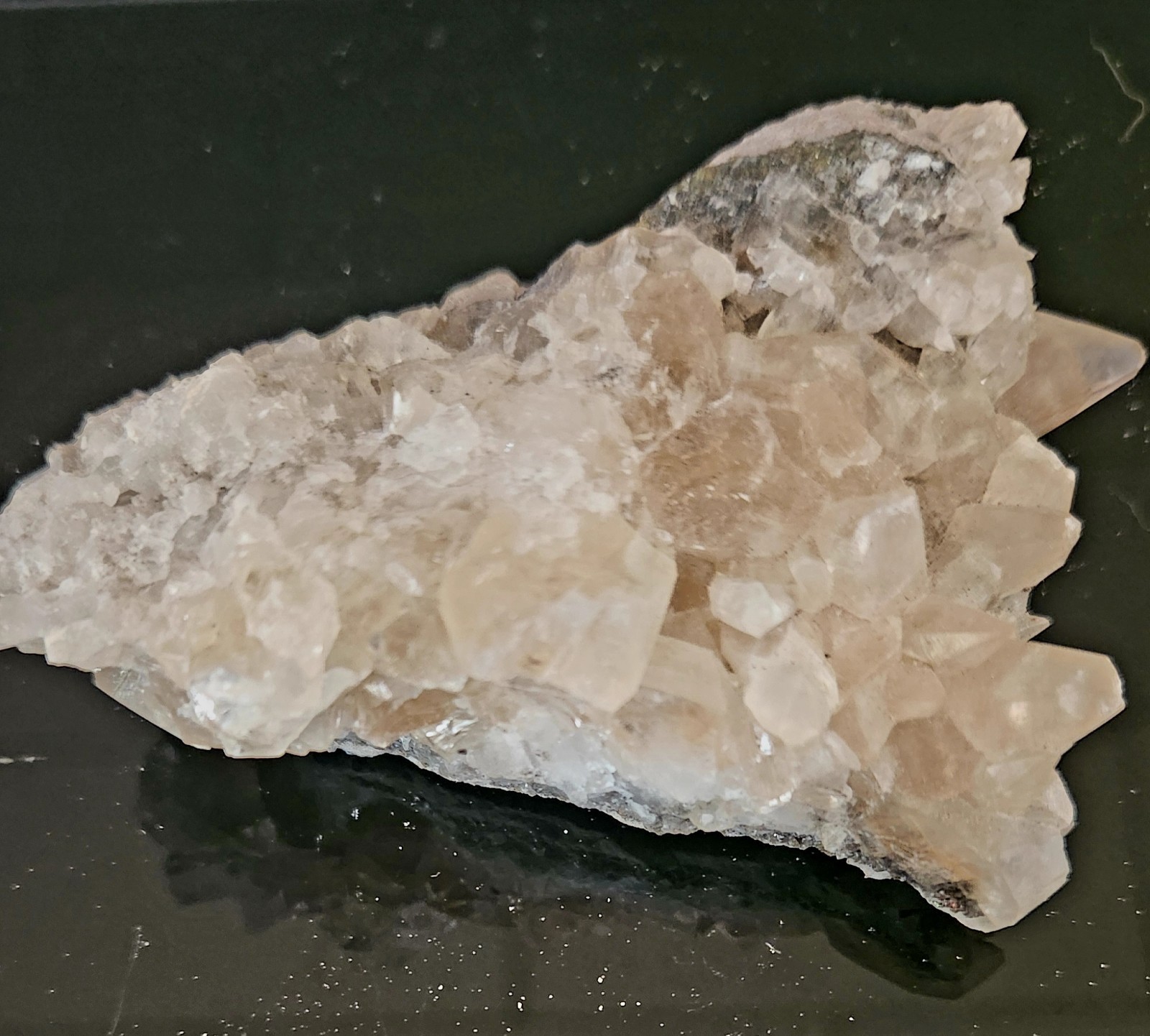 Natural Calcite & Quartz Crystal Cluster Specimen Honey Calcite on Matrix 134g