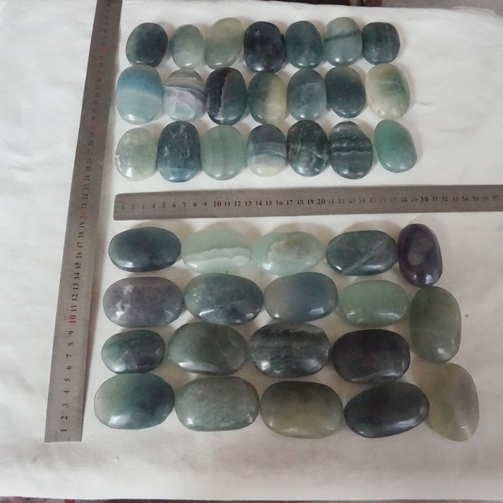 5Kg 11LB 40Pcs Natural Blue Fluorite Quartz Crystal Palm Tumbled Stone Healing