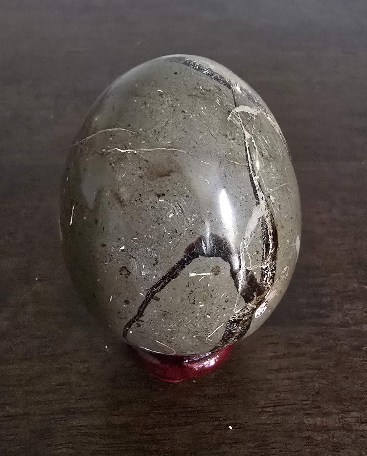 Polished Septarian Nodule Egg Display Specimen, 2.94 Inches, UV Reactive