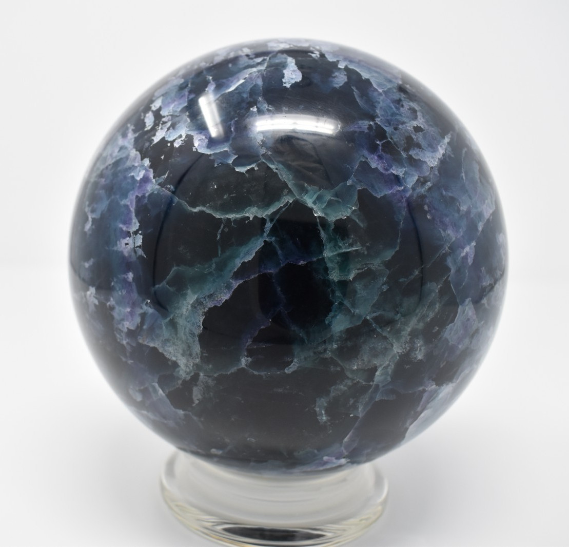 Large Fluorite Sphere 6855 grams or 15 LB 1.8 OZ. 160 mm