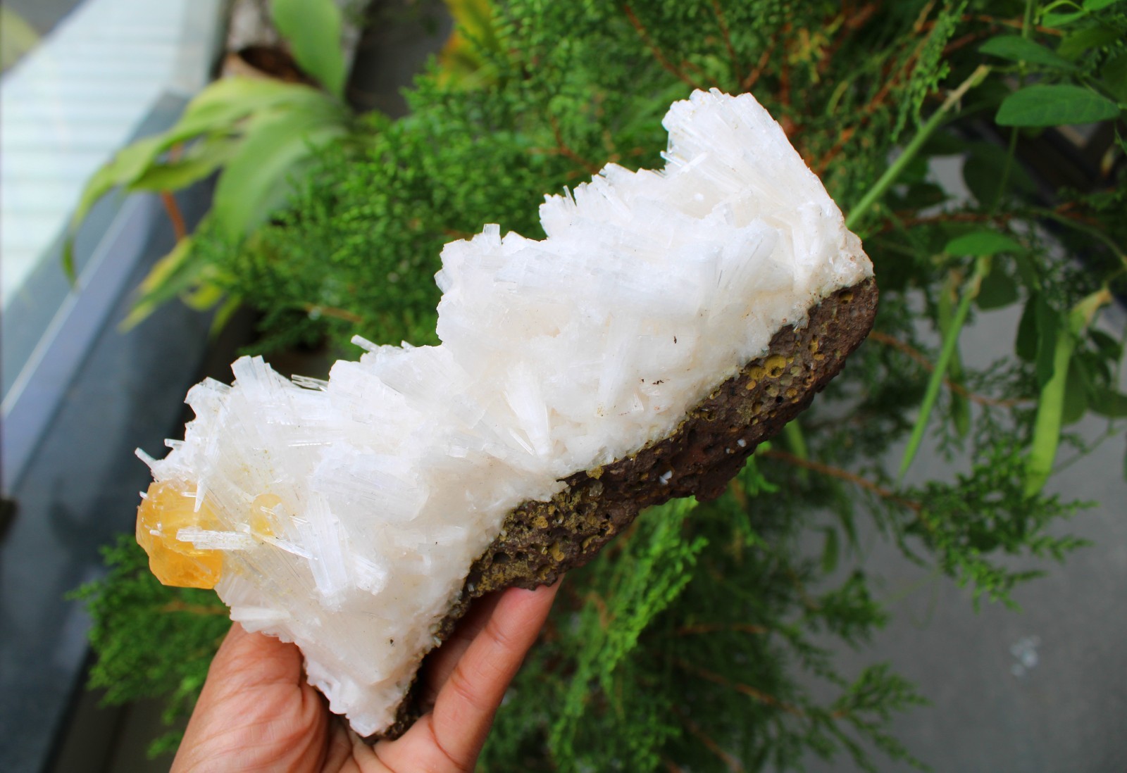 Calcite Crystals w/ Scolecite Format On Matrix Natural Mineral Specimen