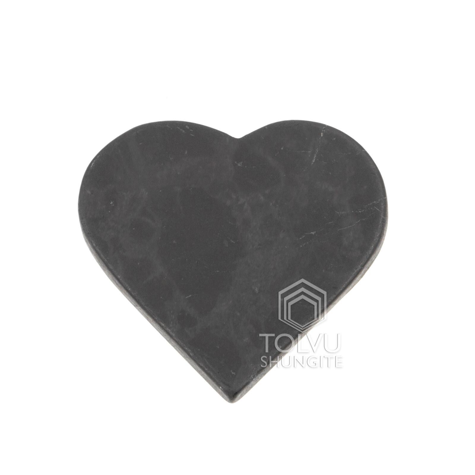Shungite plate Heart shape, EMF protection sticker made of shungite stone, Tolvu