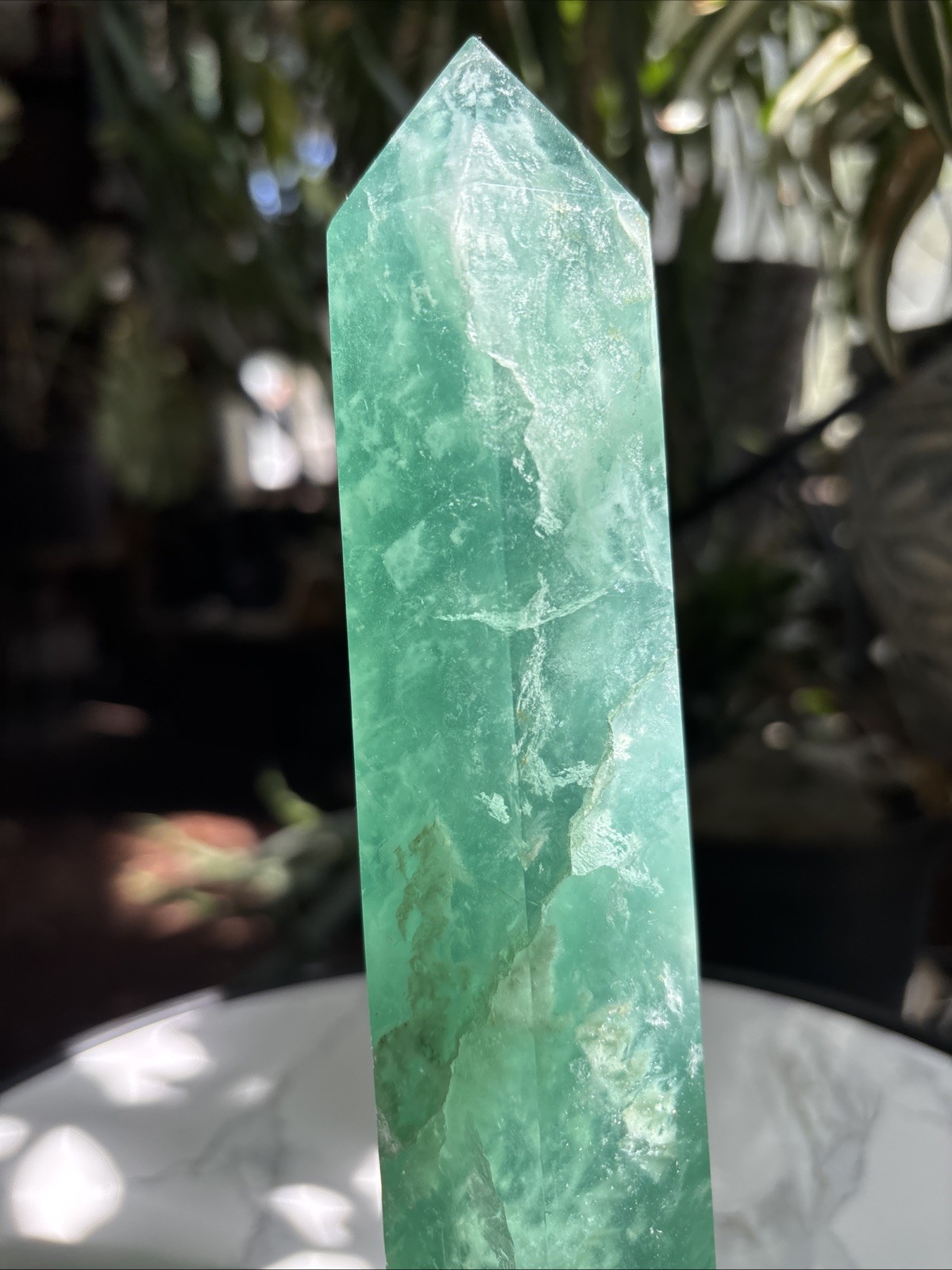 7.75″ Deep Opaque Green Fluorite Tower 726g