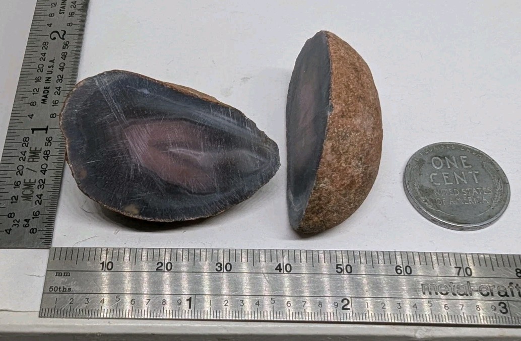 Swazi Rose Agate Cut Halves, Mozambique Agates, 38 Grams (1.25 Oz), US Seller
