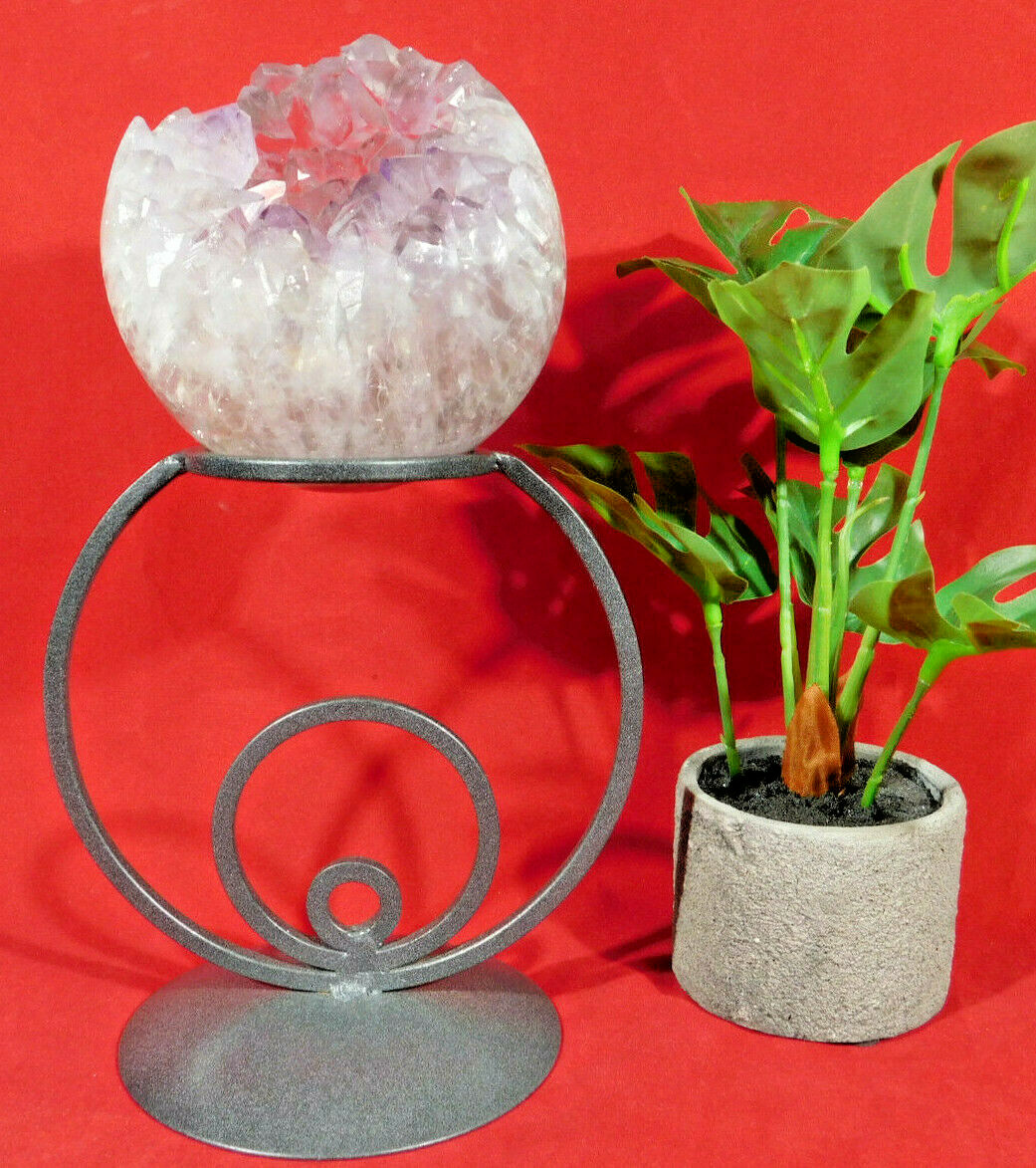 Sphere Display Stand Metal Modern Design Medium Size Dark Silver