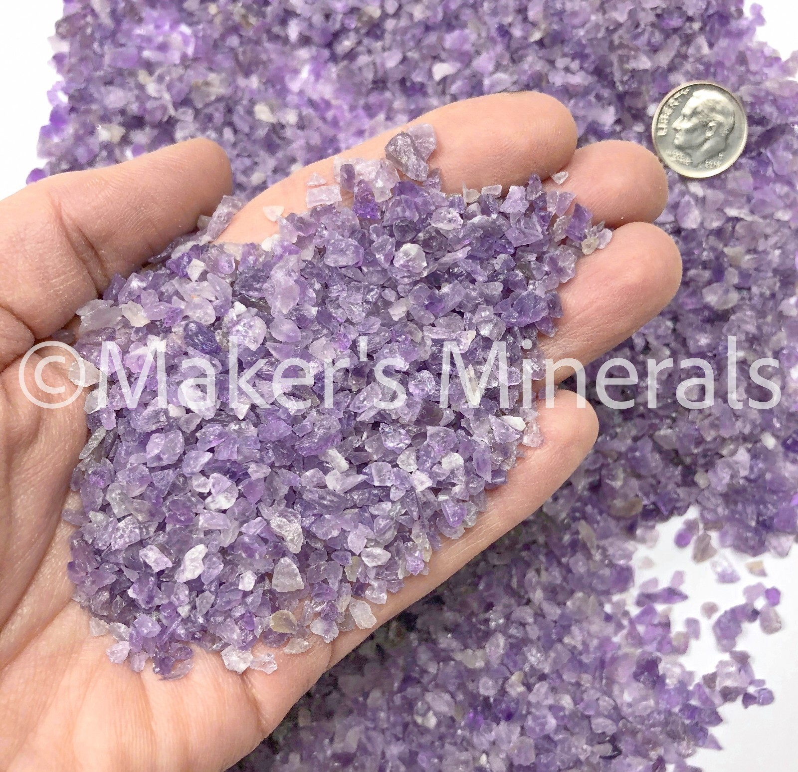 Crushed Amethyst A+, Gravel (4mm-2mm), Gems for Stone Inlay, Crafts, Jewelry