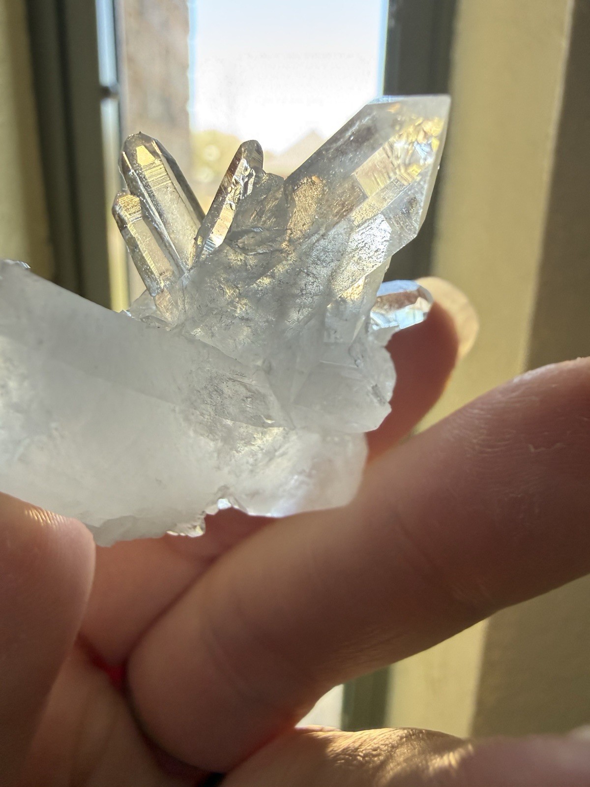 High Quality Diamantina Lemurian Quartz Cluster With DT Point Crystal Brazil
