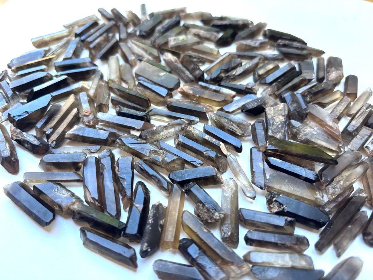 150pcs+ Tiny Matchstick Jewelry 1/2 lb Lemurian Smoky Quartz Crystal Point Wands
