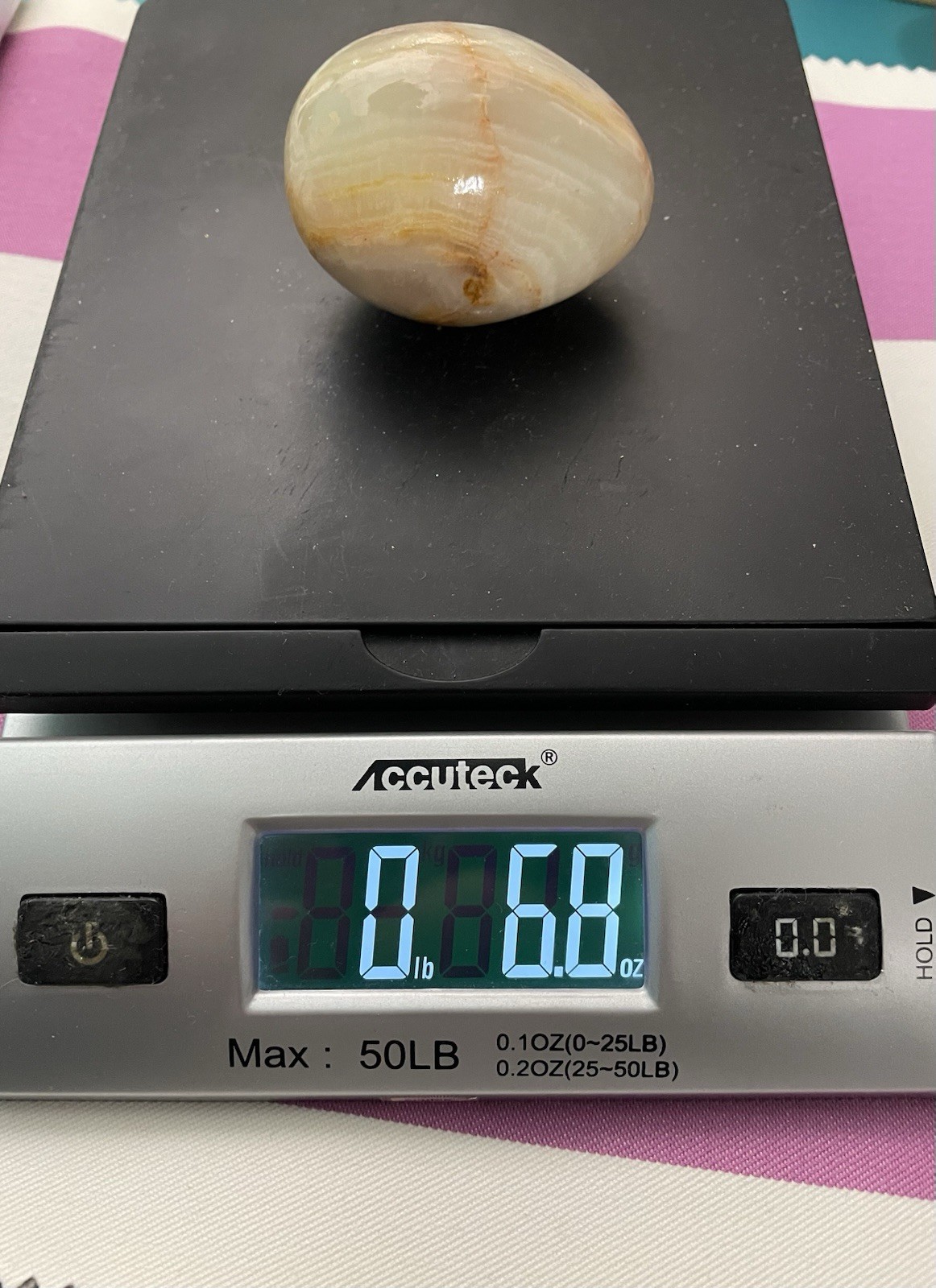 Vintage Lacquered Agate Polished Egg 2 1/2 Inches Long