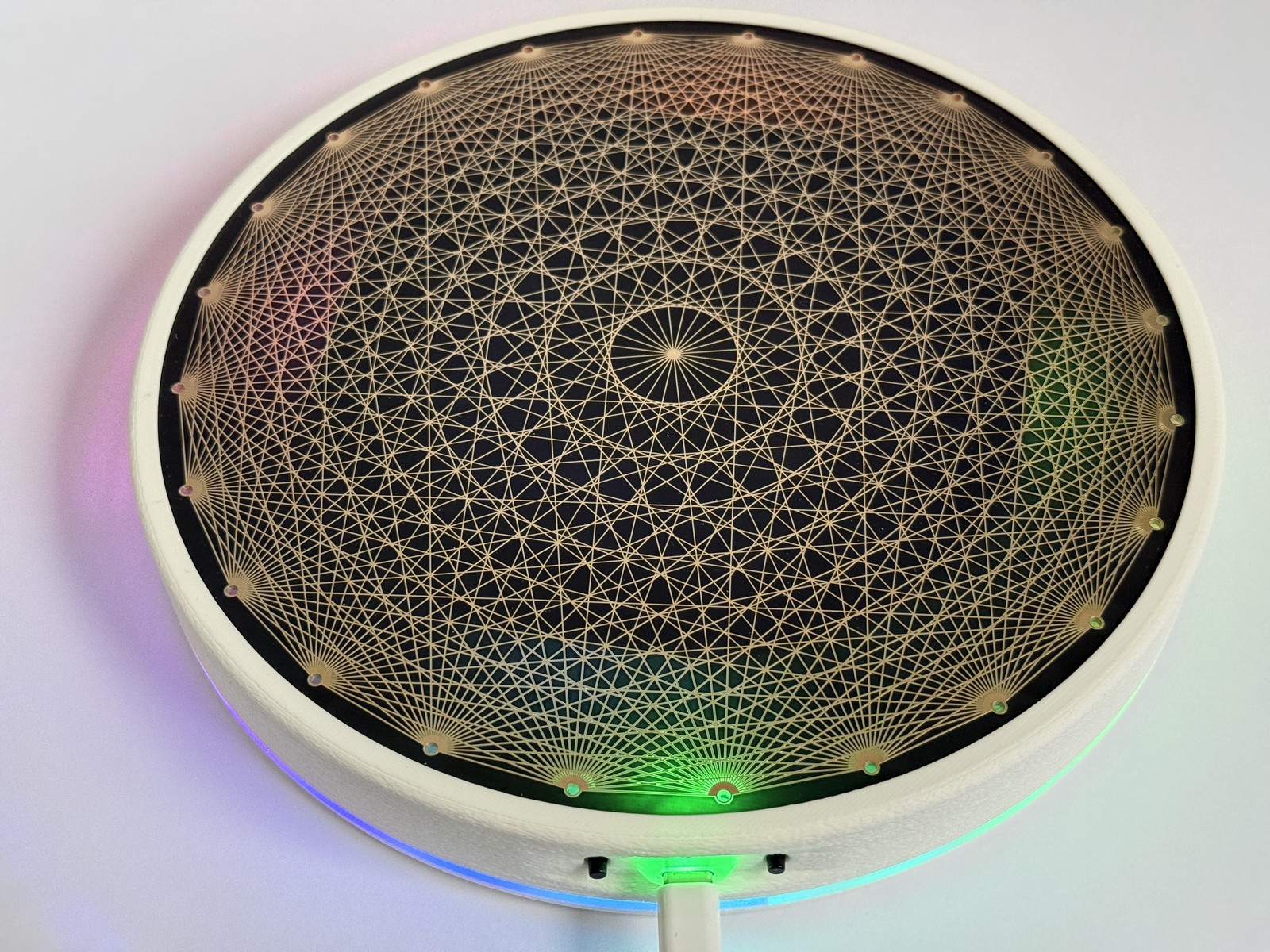 Actively Powered Tesseract Crystal Grid Altar Plate