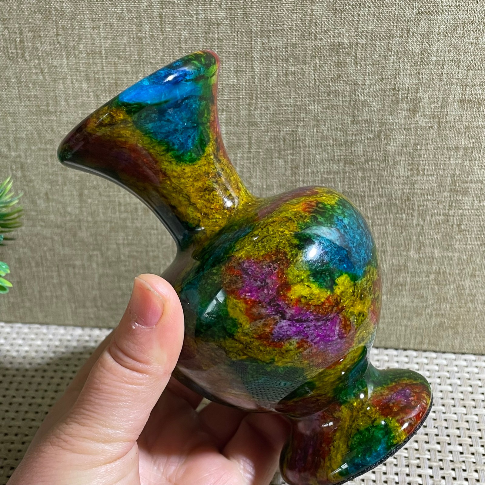 776g Seven Colors Jade vase specimen Decorative -Taiwan China
