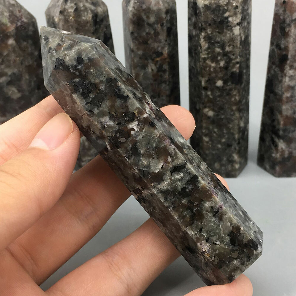 Natural Yooperlite Quartz Obelisk Crystal Point Wand Reiki Healing Chakra Stone