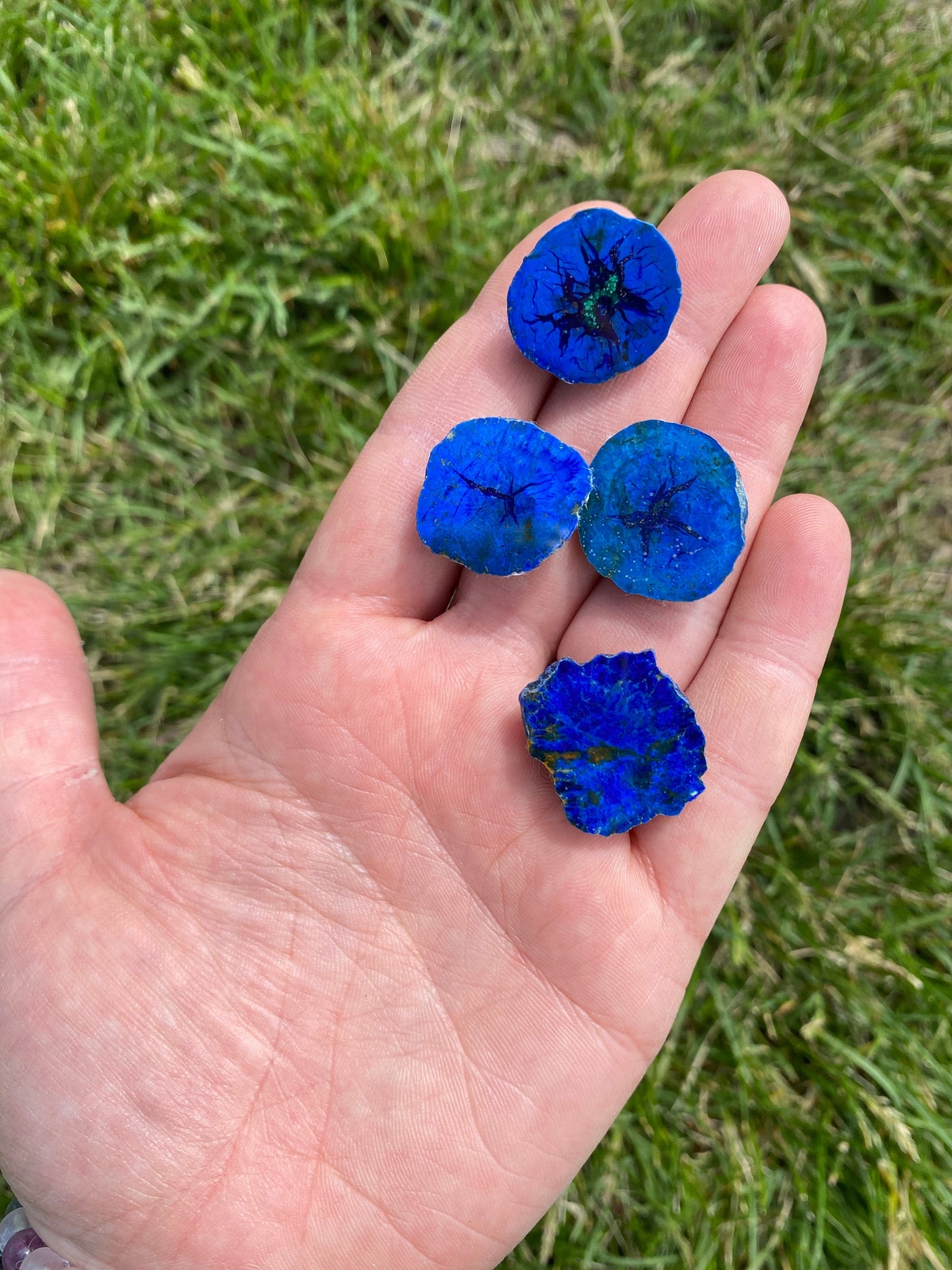 Azurite & Malachite Blueberry (Half Polished) from Poteryaevskoe Mine, Siberia