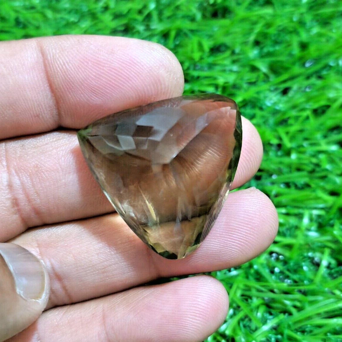 For jewelry: 81.80 carats, unique, rare, faceted, pear-shaped smoky quartz…