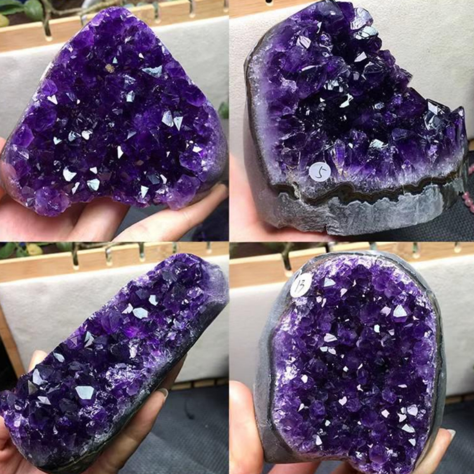Natural Amethyst Crystal Cluster Geode Stone Home Decoration Ornament Gift
