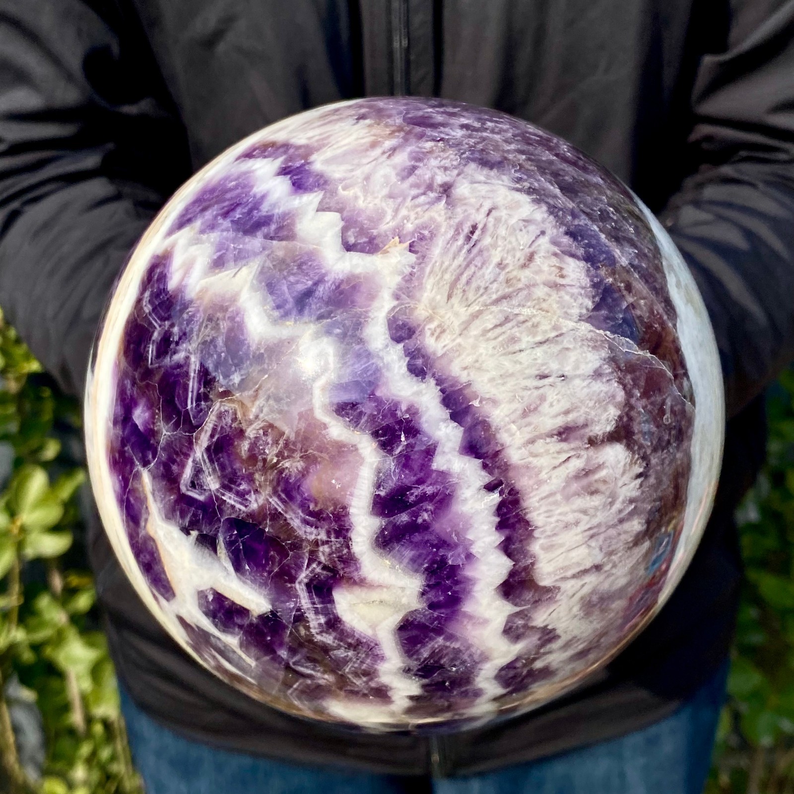 8.99LB Top Natural dreamy amethyst Quartz Sphere Quarzt Crystal Ball reiki Heali