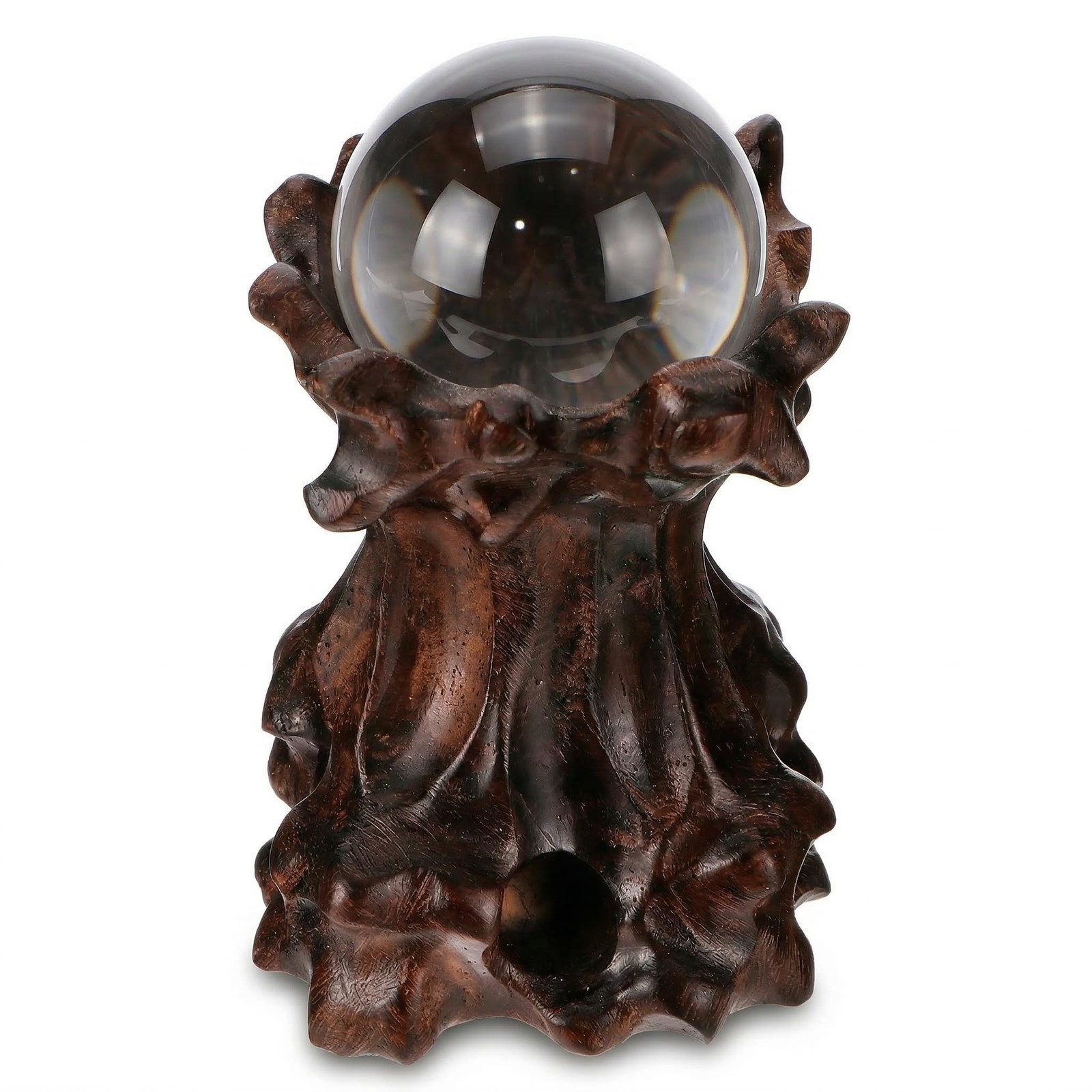 Wooden Sphere Stands for Display Crystal, Crystal Ball Holder Decorative Ball.
