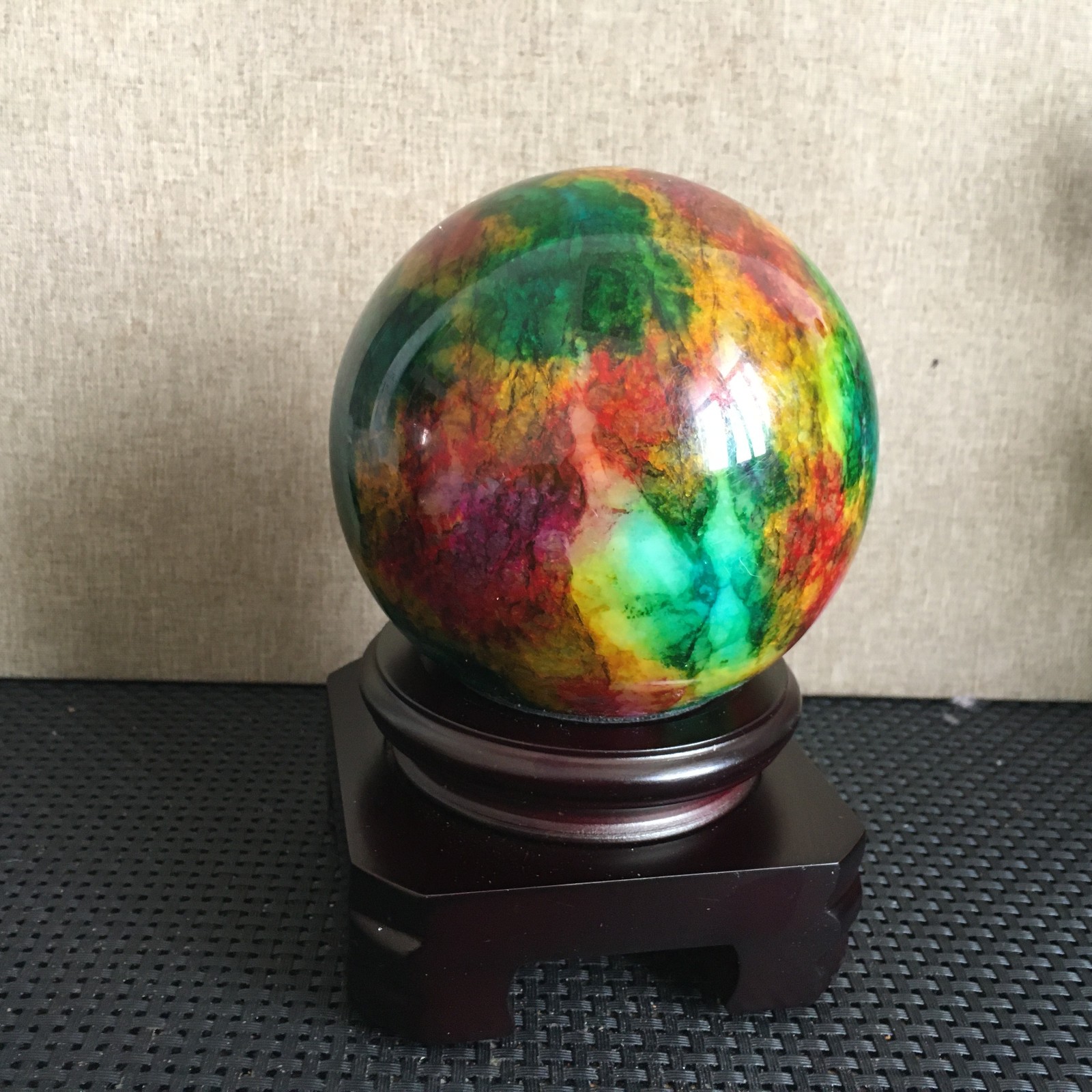 1496g “Seven Colors Jade” crystal sphere specimen -Taiwan China