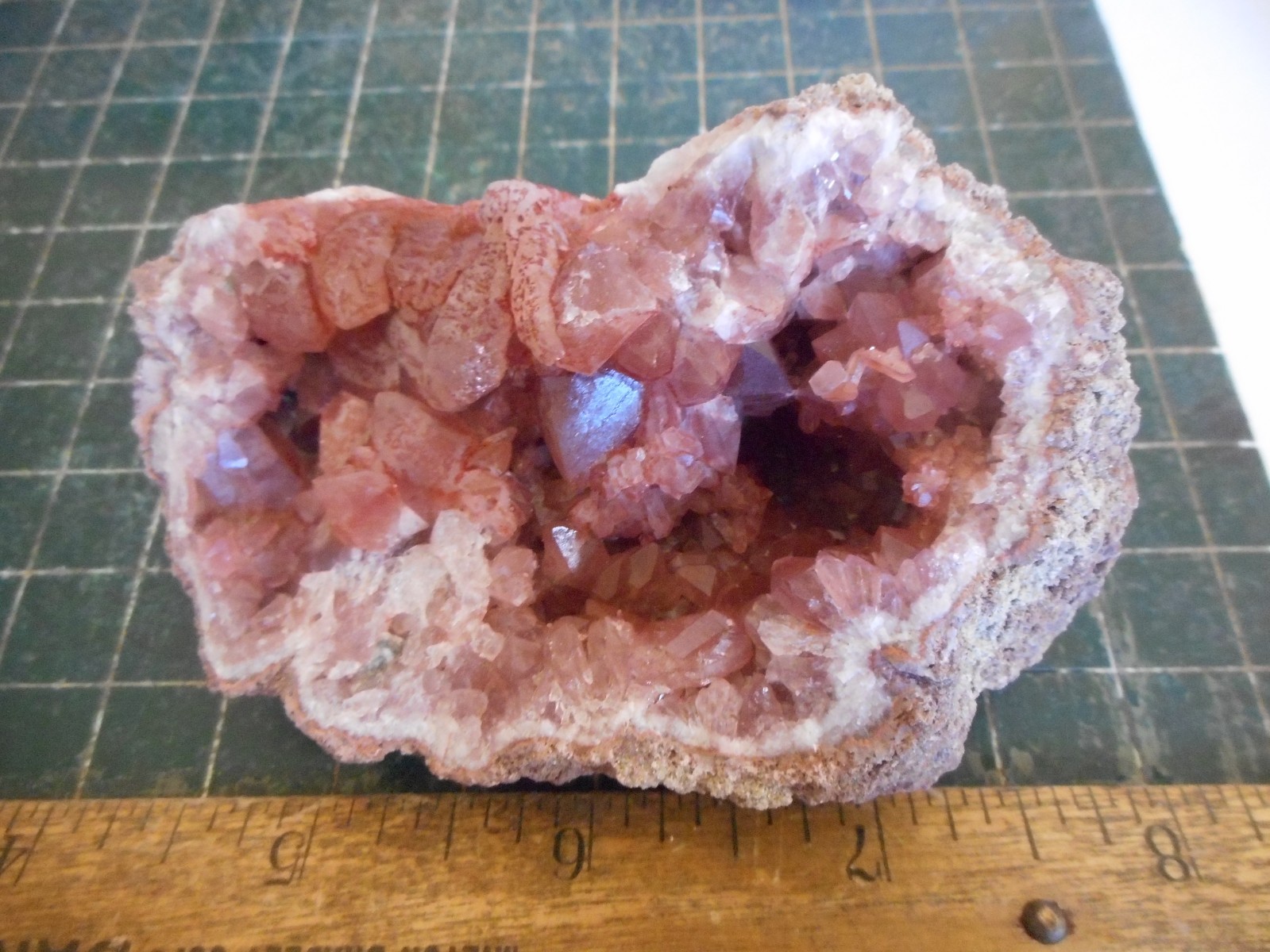 Rare Rose Quartz Crystal Cluster Geode. Pink Stone Specimen Brazil RQ55