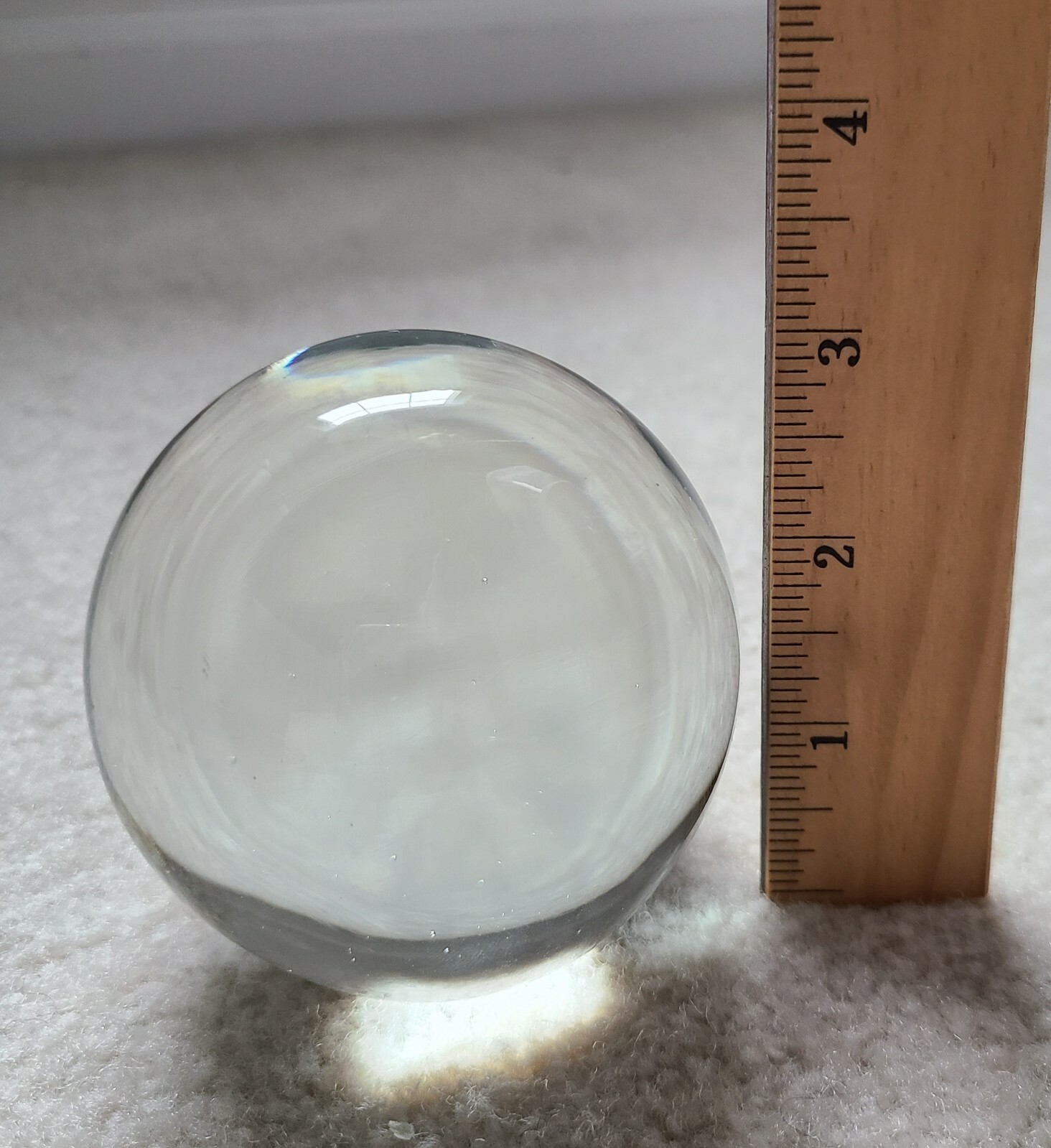 Clear Crystal on Brass Dragon Stand No Chips Not Round has Flat Bottom 3″