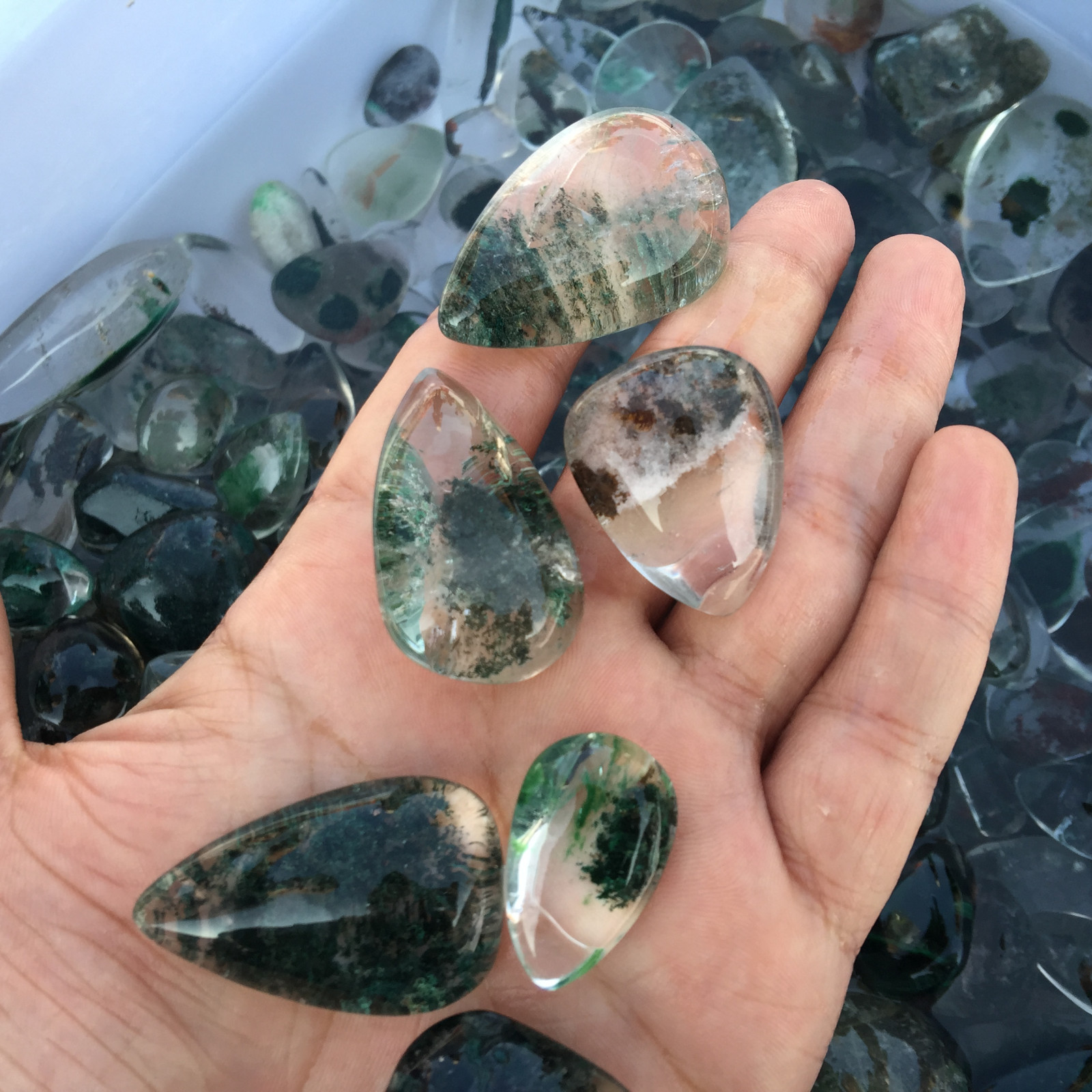 A LOT Natural ghost phantom quartz pendant crystal healing 10pcs random