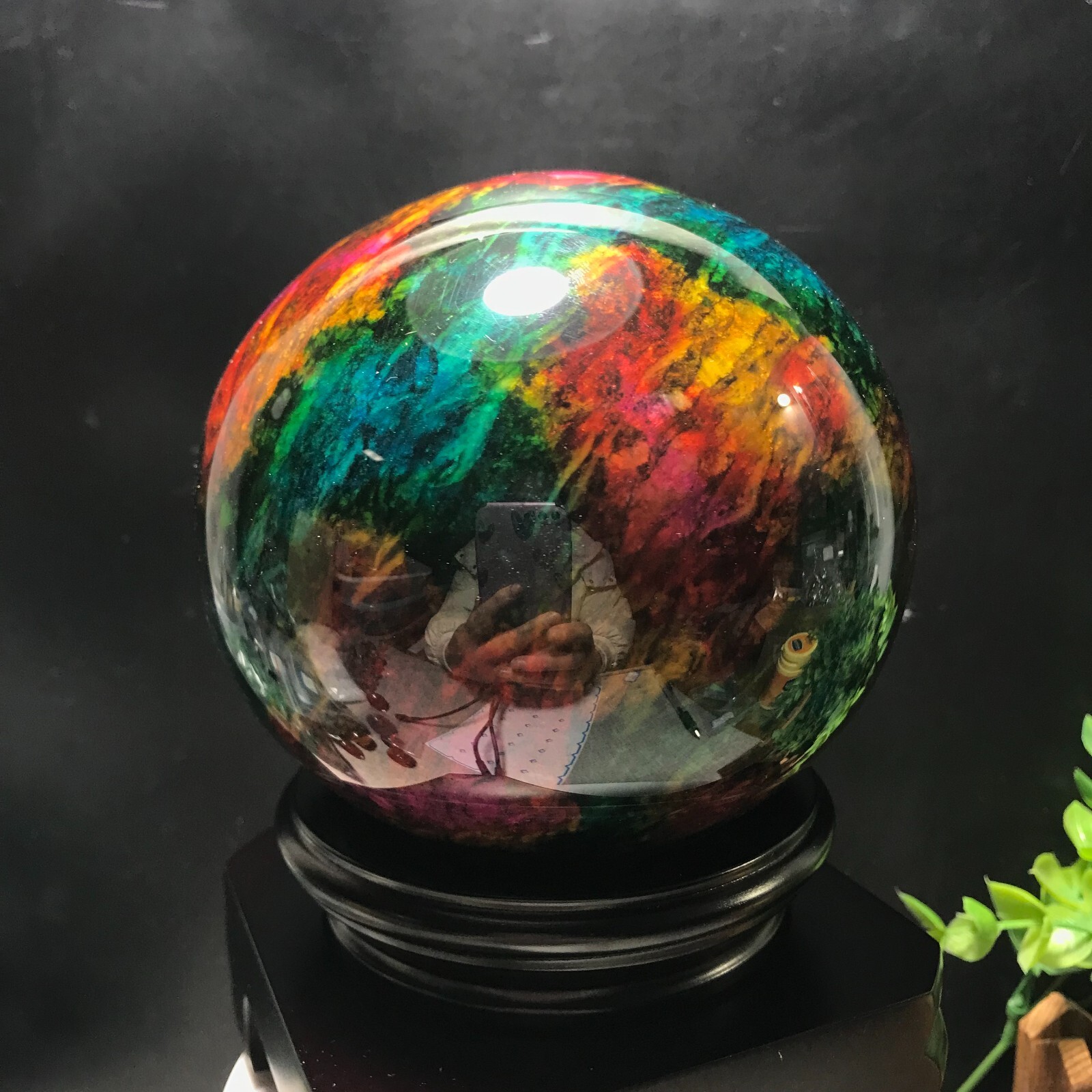 103mm 1680g “Seven Colors Jade” sphere specimen -Taiwan China Gift 01