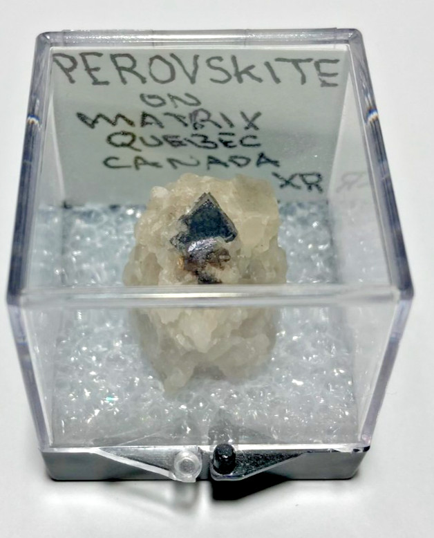 Rare Perovskite crystal on matrix Thumbnail from Quebec