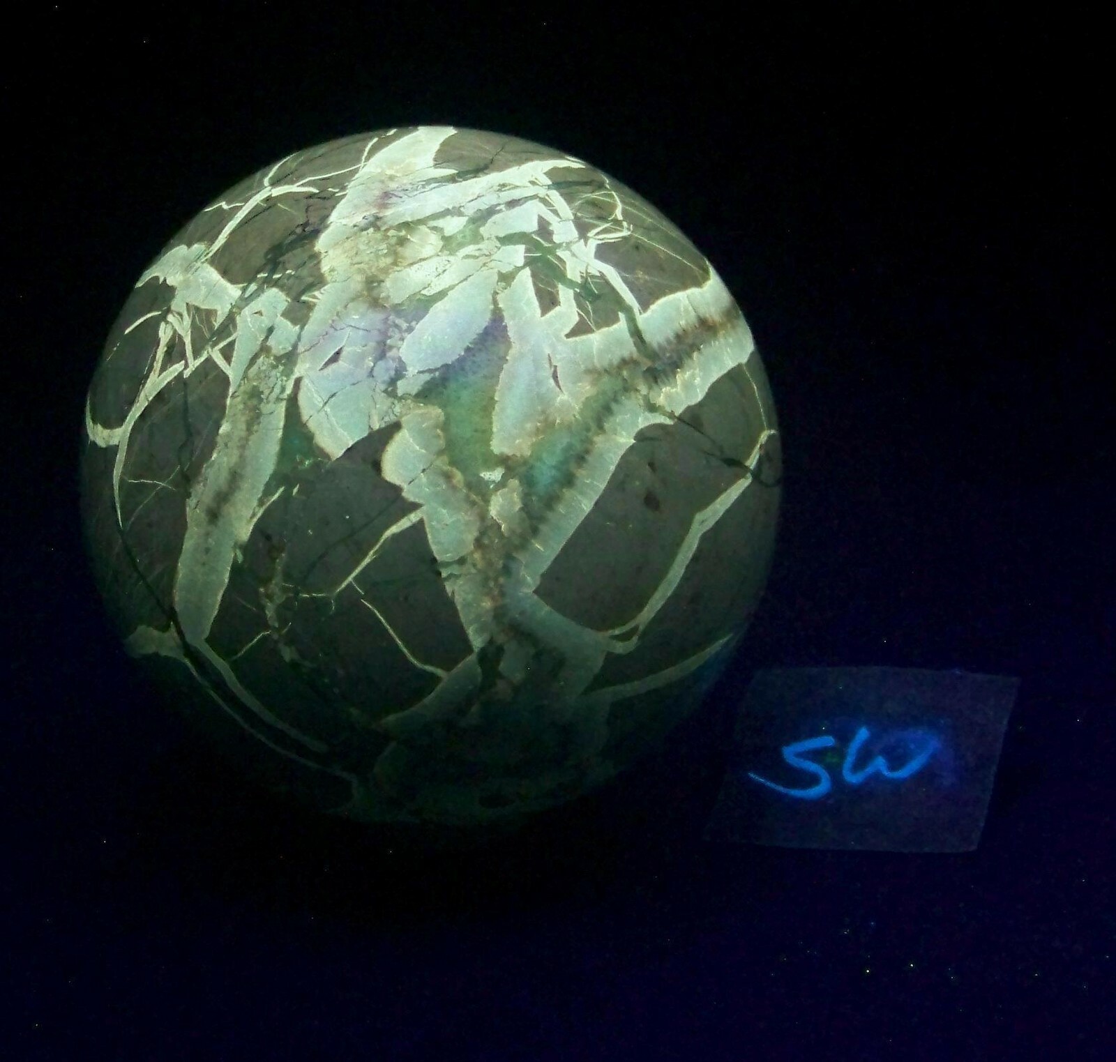 Fluorescent Septarian Nodule Sphere 76mm Collectible or Meditation Ball 4510