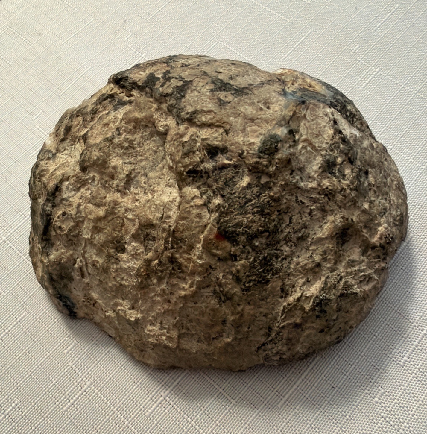 (2) 4” 814g Agate Geode Christal Cut and Polished Round Gray/Blue
