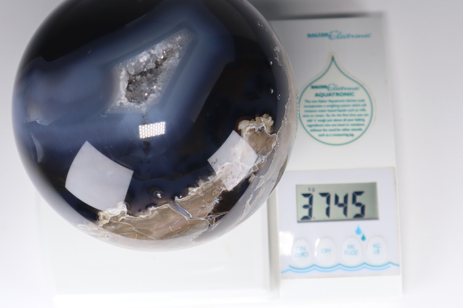 LARGE UV Reactive VOLCANO AGATE SPHERE Druzy Quartz Crystal Ball 145mm 3.75kg