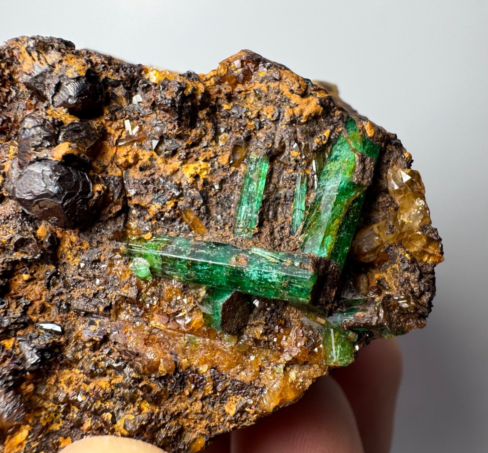 247 Gram Natural Emerald Crystals On Matrix From Panjshir Afghanistan