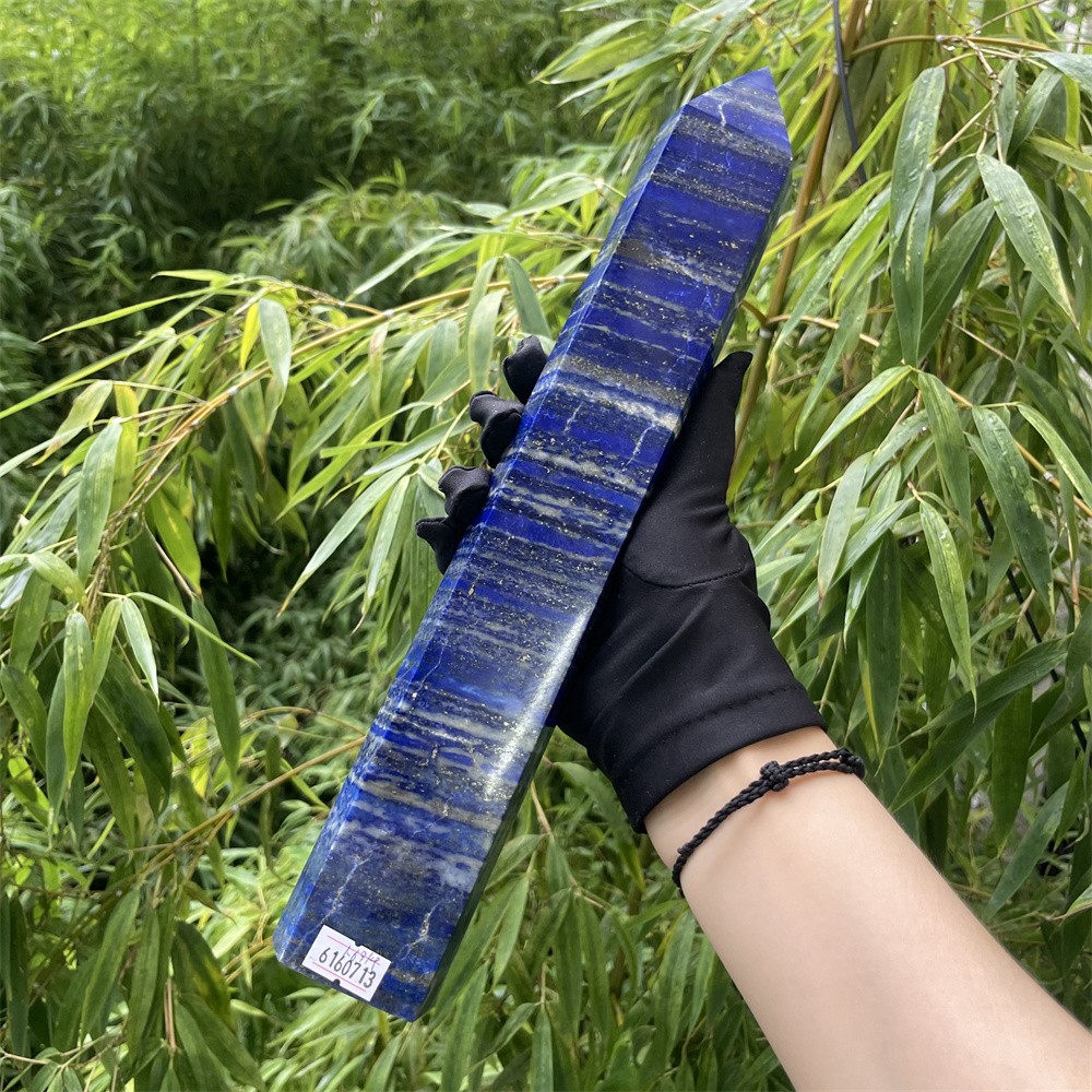 3.7LB 12.9″ Natural Lapis Lazuil Obelisk Tower Crystal Quartz Reiki Healing