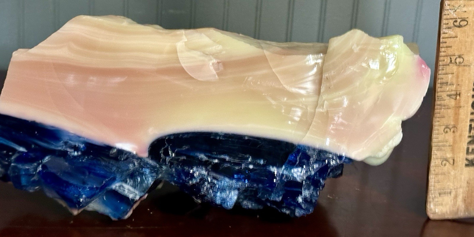 Stunning Uranium Slag Glass Cullet Mixed Blue Yellow Orange HOUZER Rock Overpour