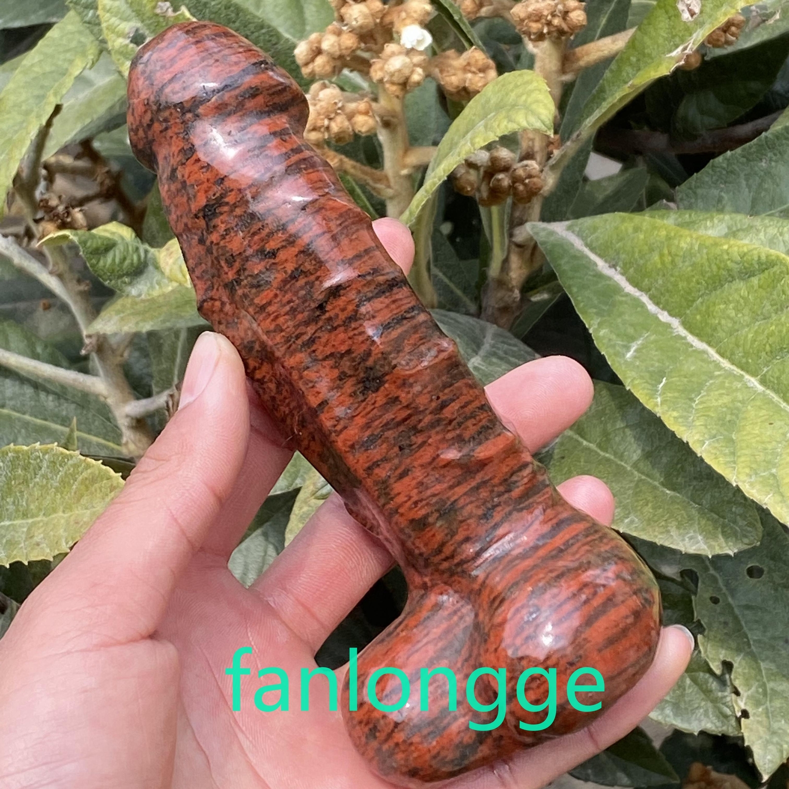 6in Wholesale Natural Sesame red male penis Quartz Crystal Carved Figurines 1pc