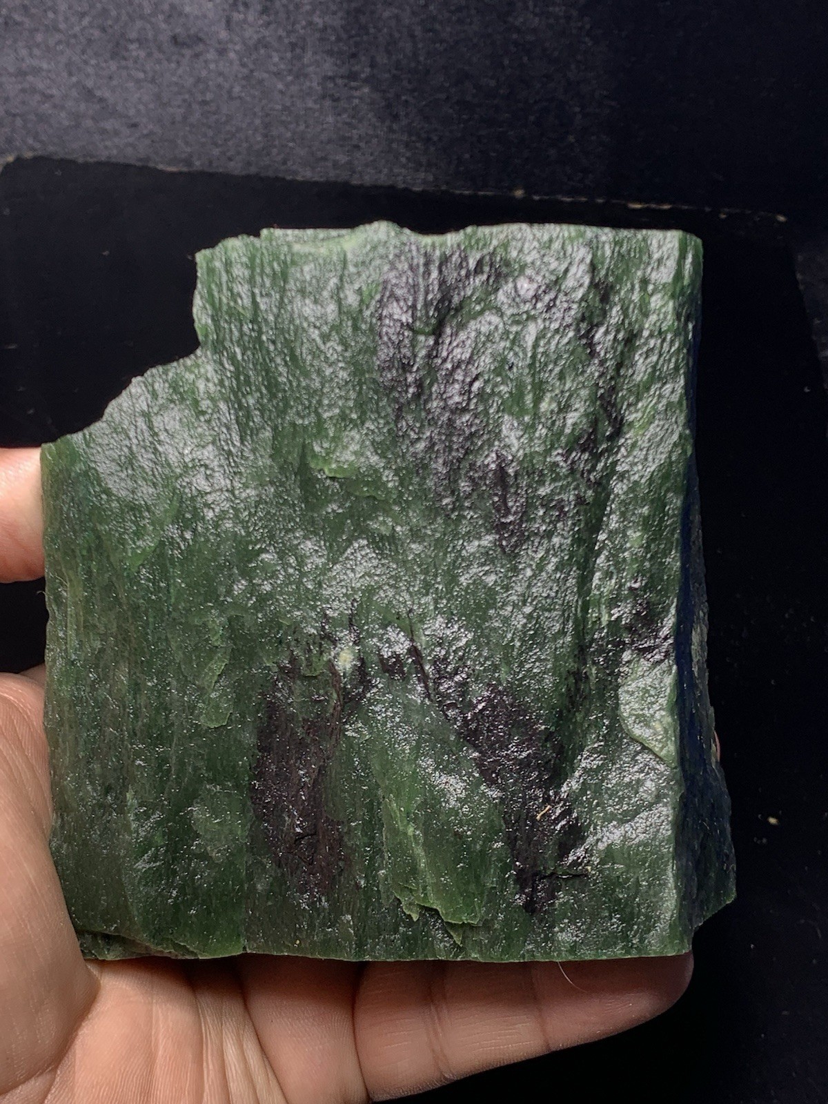 Top Quality Nephrite Jade Rough Stone 1.024kg 4x4x2″ Raw Green Mineral Specimen