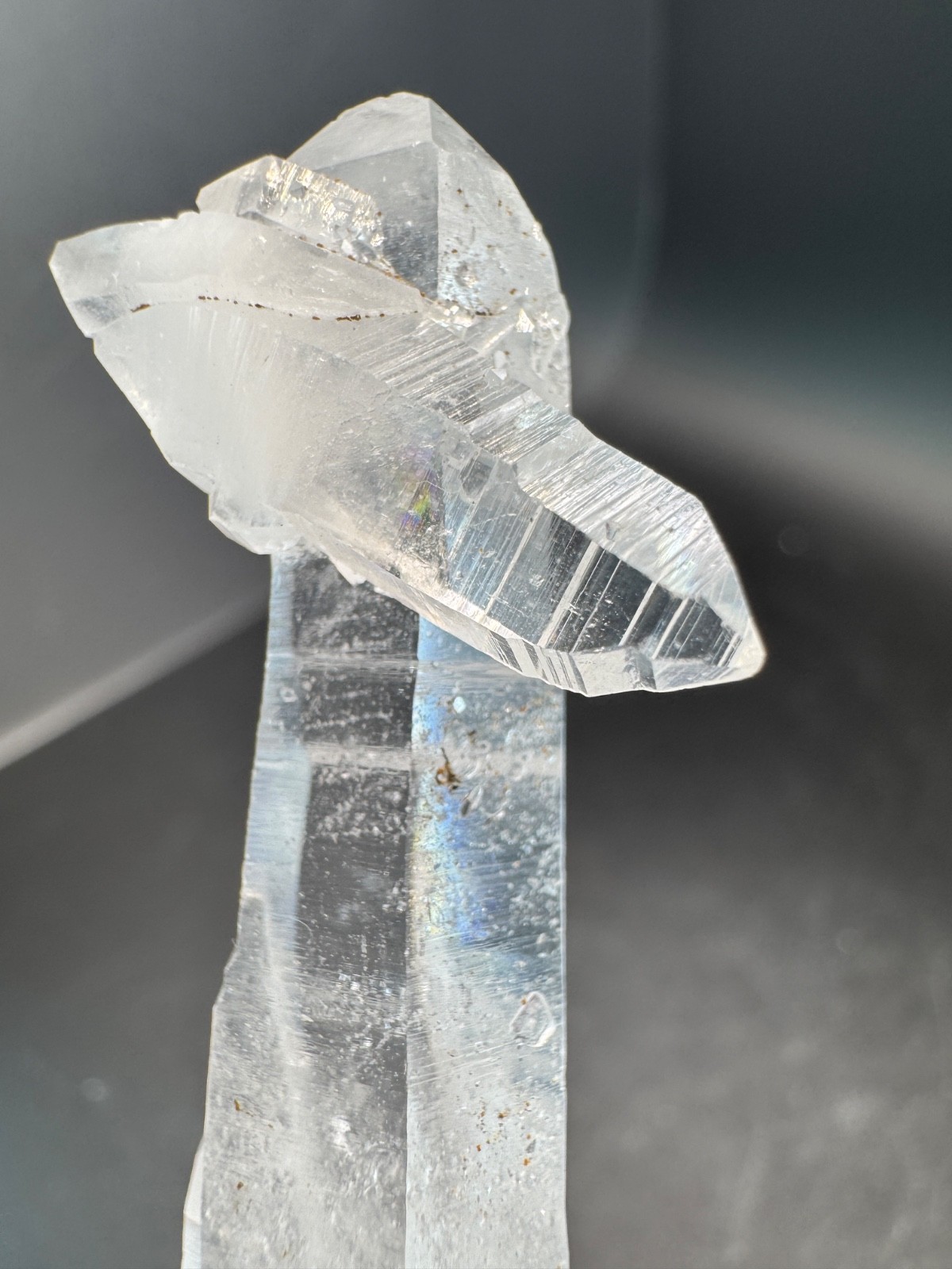 6528 Clear Quartz Crystal with Double Terminated Cross Crystal Brazil 20g