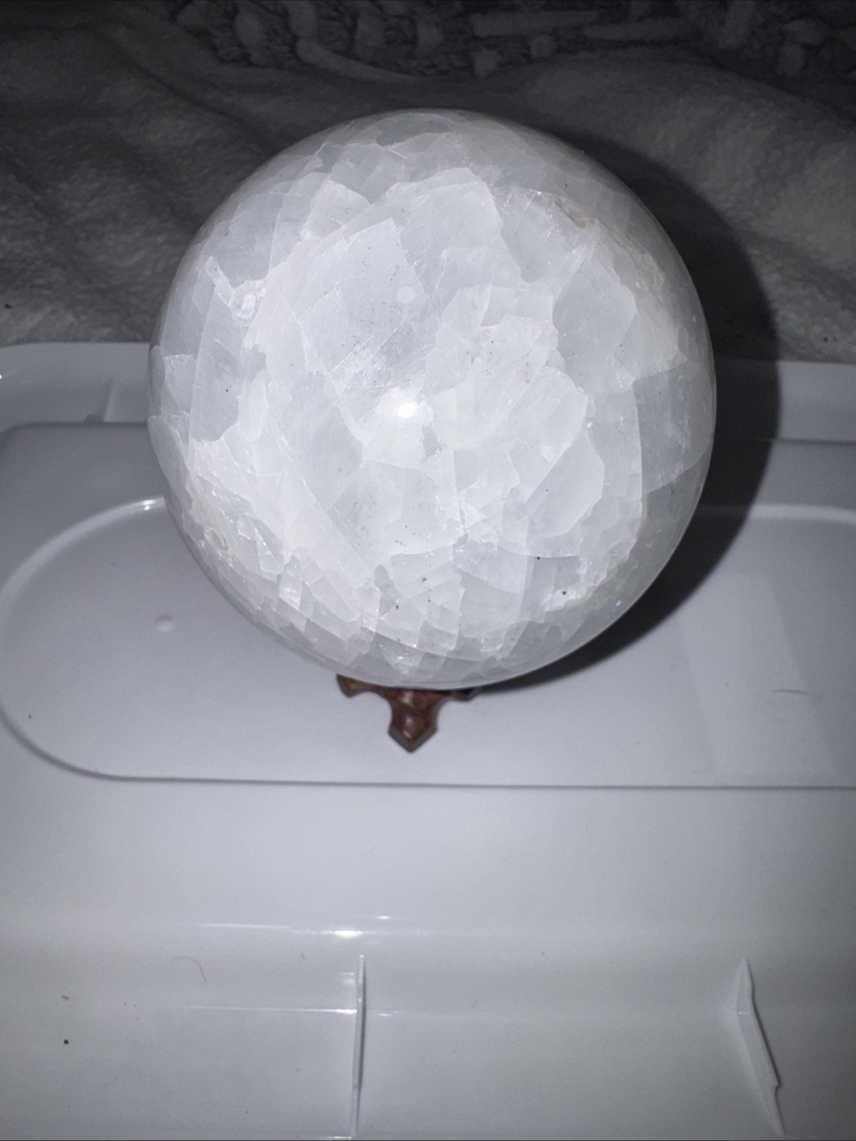 Blue Celestite Sphere. 11.5 In Round.