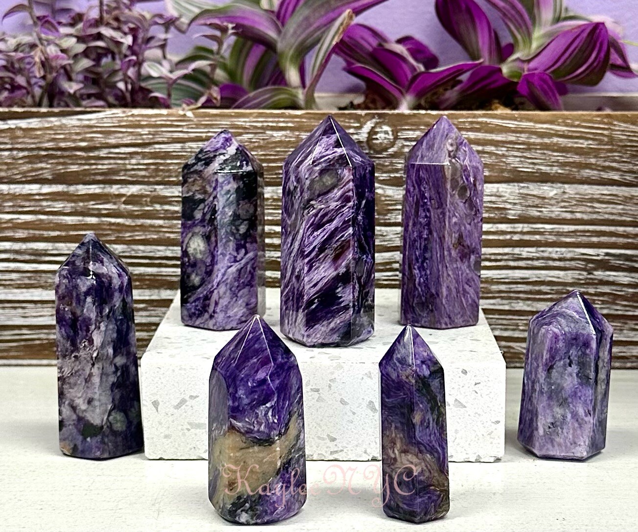 Wholesale Lot 1 Lb Natural Charoite Obelisk Tower Point Crystal Energy