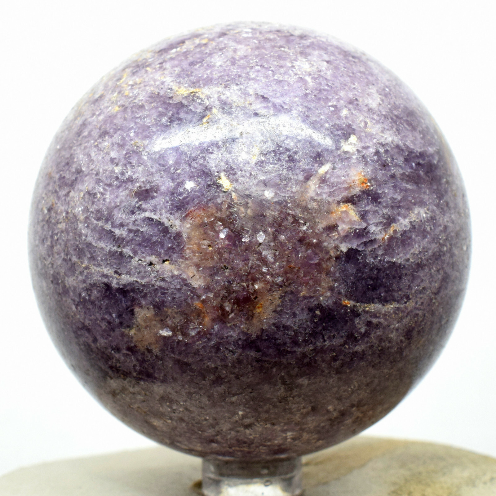 69mm Purple Lilac Lepidolite Sphere Natural Crystal Litha Mica Stone Madagascar
