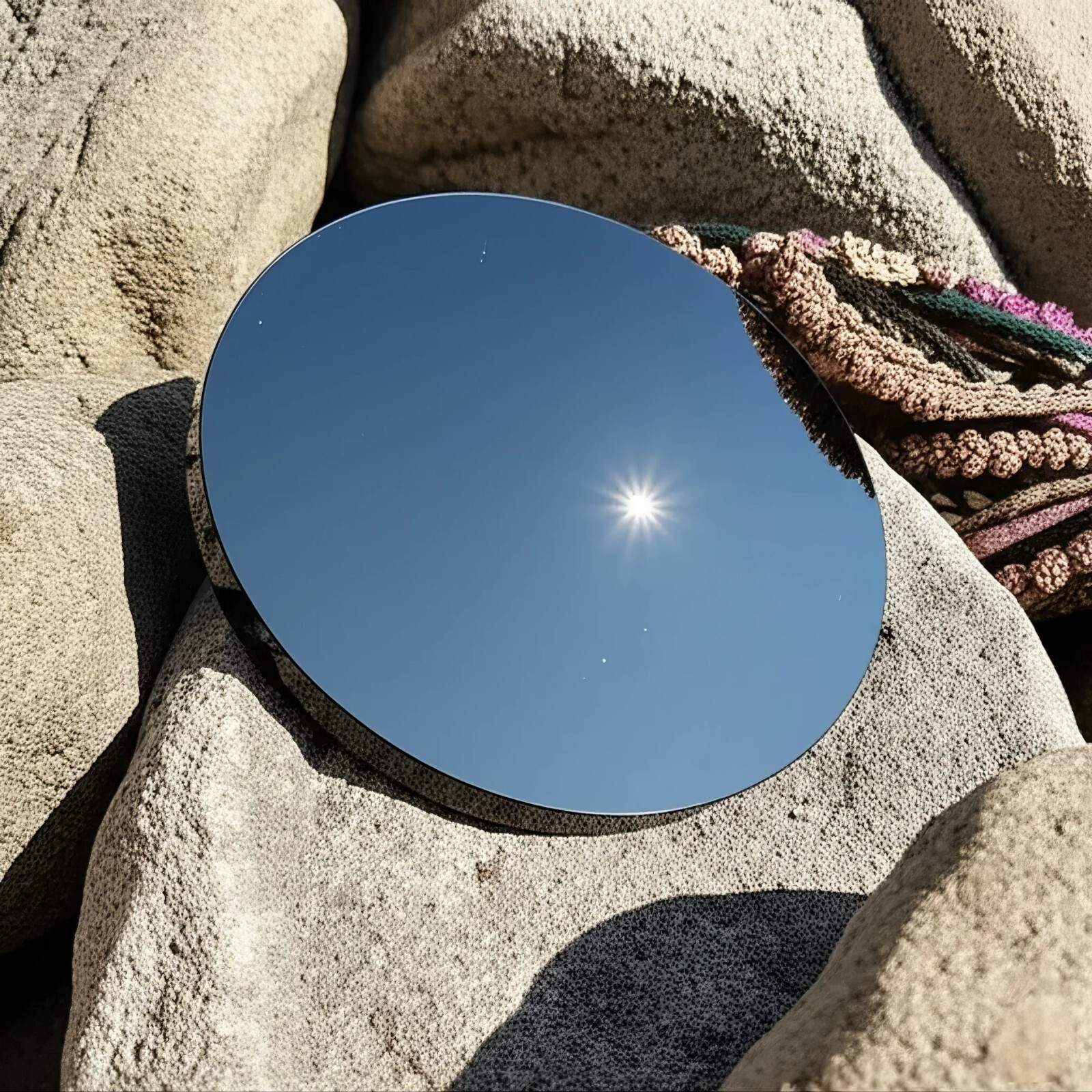 Genuine Obsidian Mirror Black Crystal Scrying Plate Home Decoration with Stand