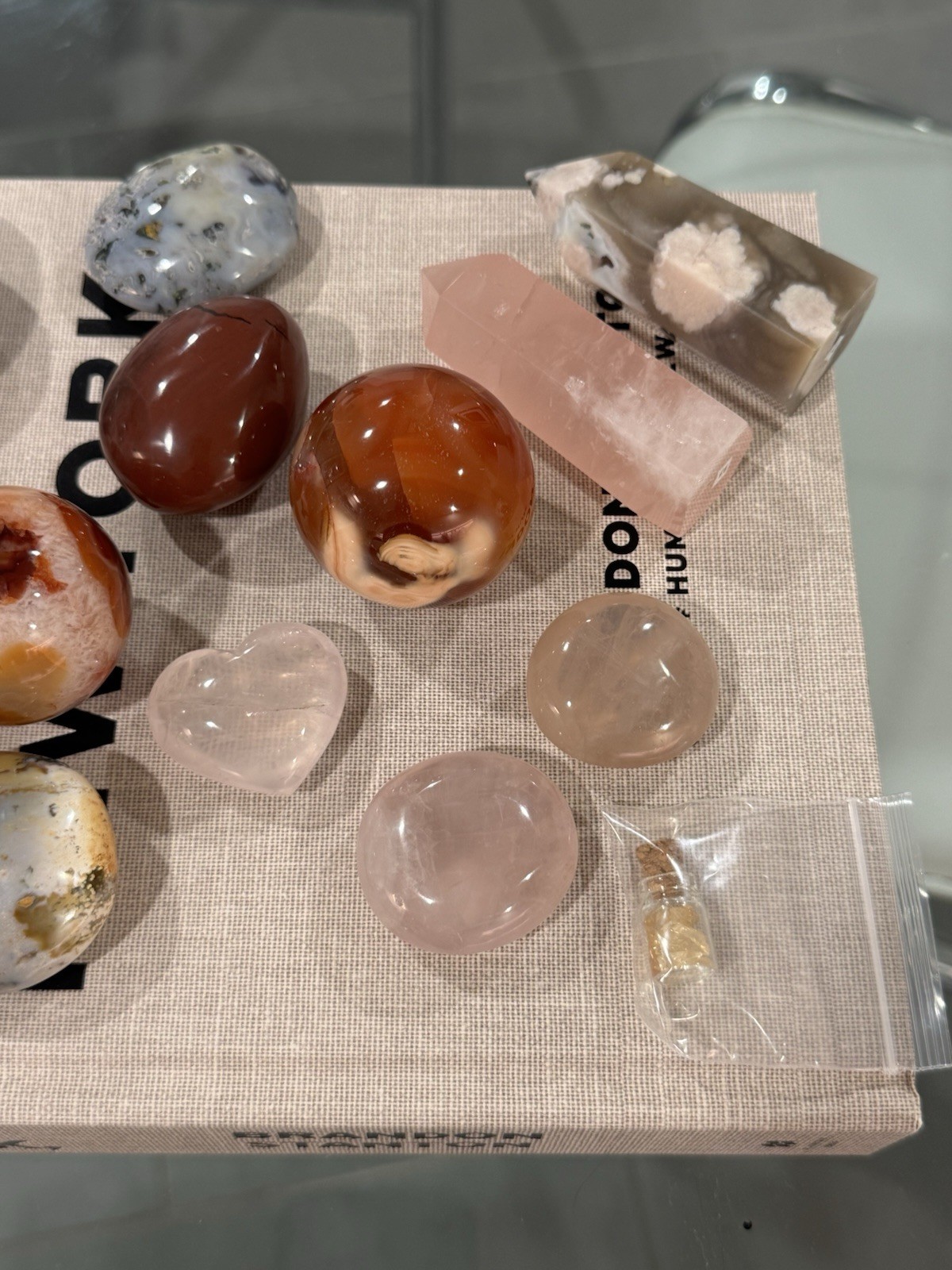 Mixed Polished Crystal & Mineral Lot – Spheres, Palm Stones, Hearts, Points