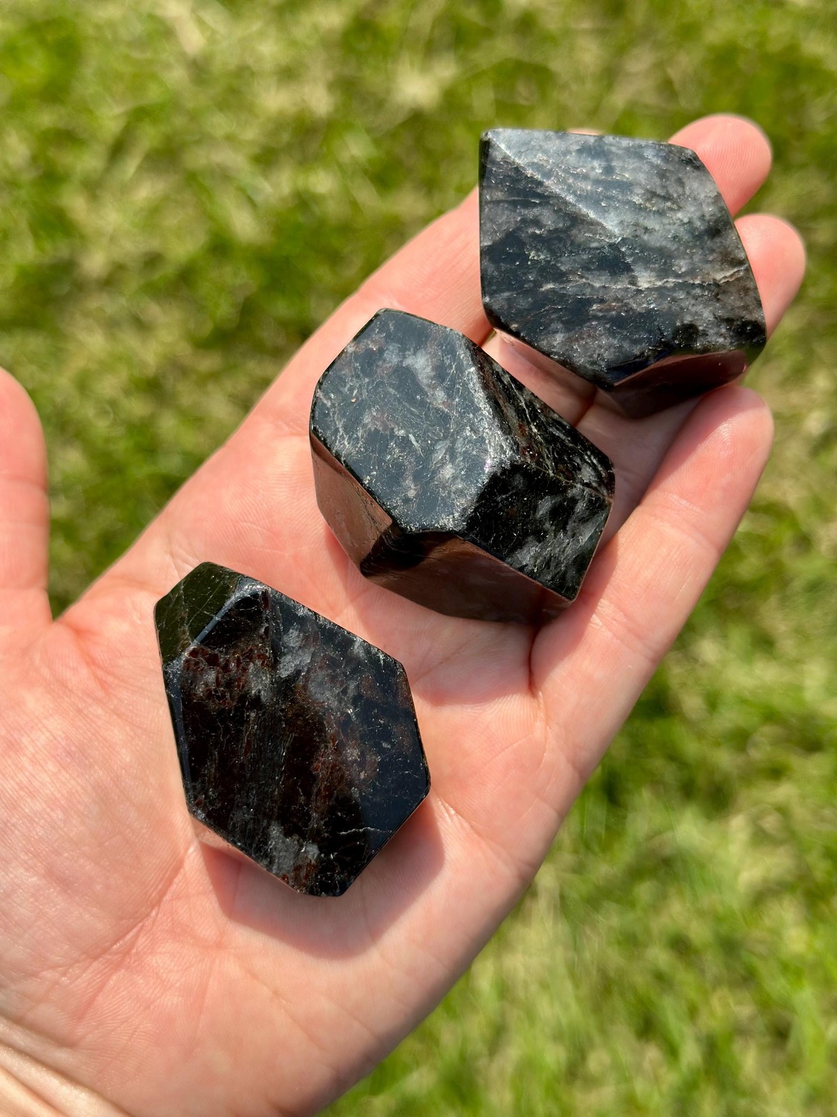 Arfvedsonite Free Form Stone, Natural Arfvedsonite from Canada