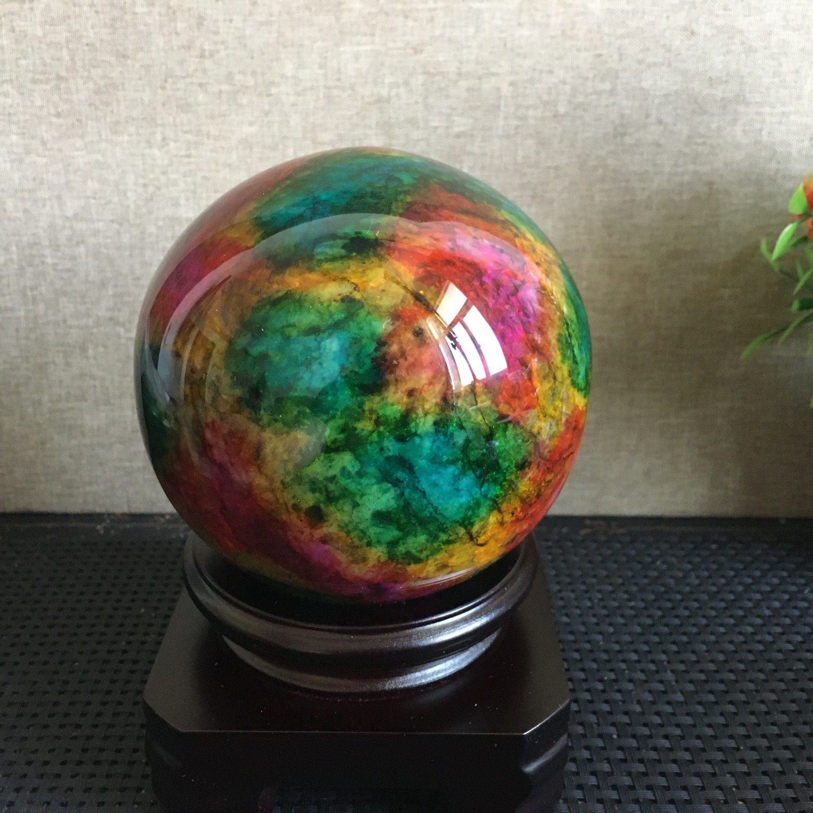 1536g “Seven Colors Jade” crystal sphere specimen -Taiwan China B04
